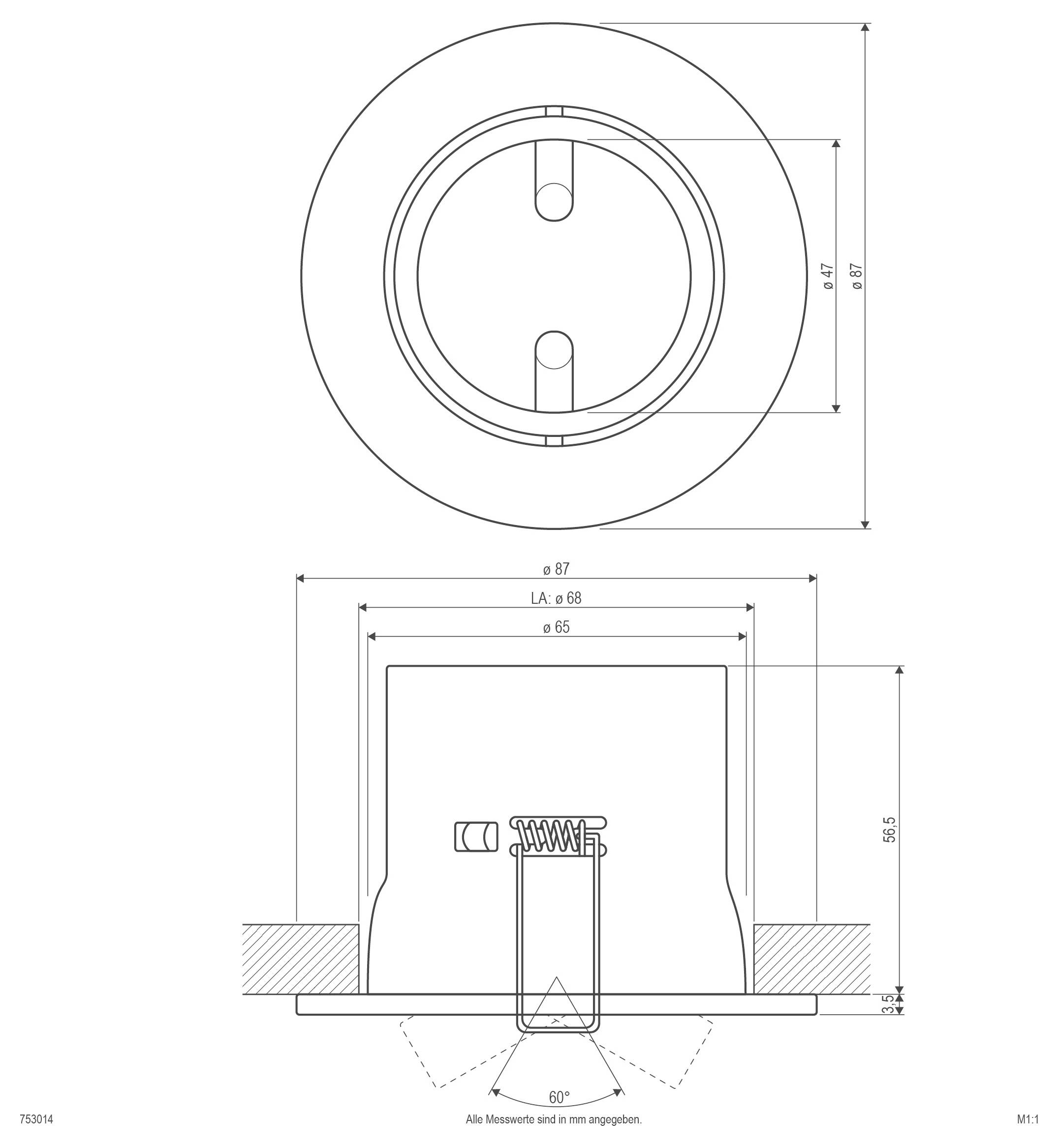 EVN 753014 753014 Einbauring Halogen ohne 50W Chrom