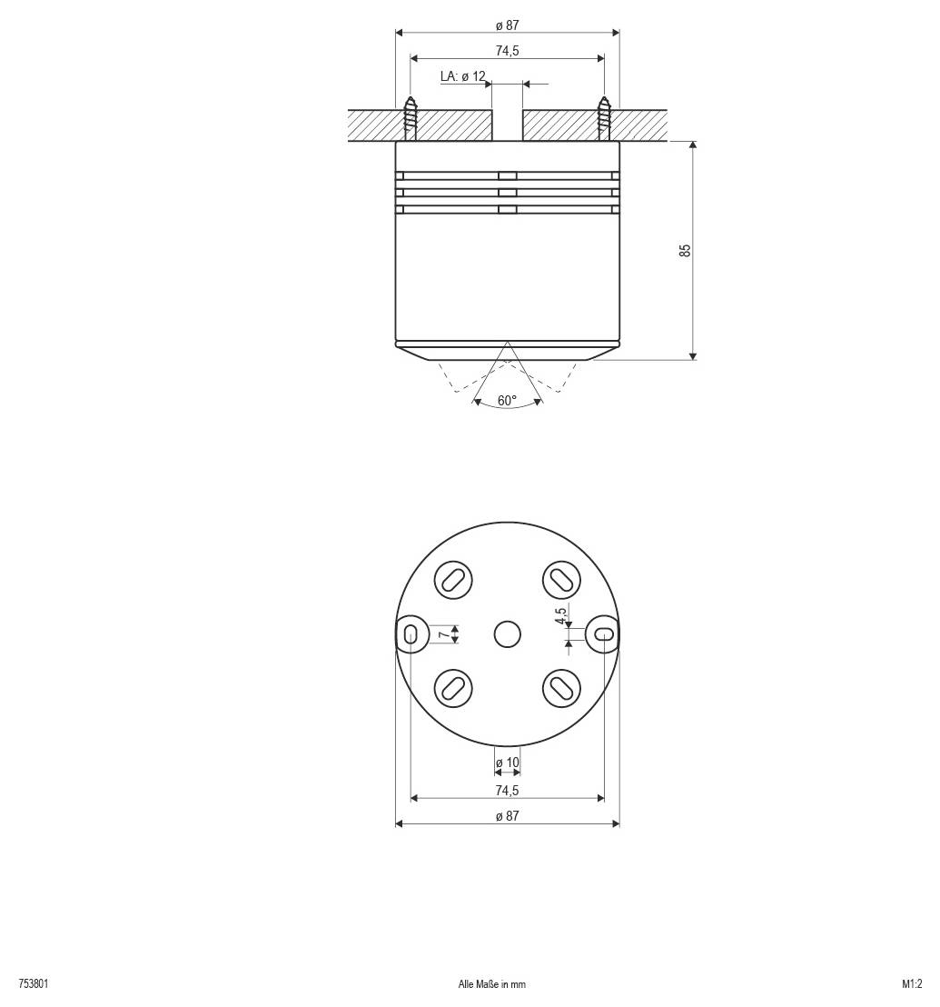 EVN 753801 753801 Einbauring GU10 50W Weiß