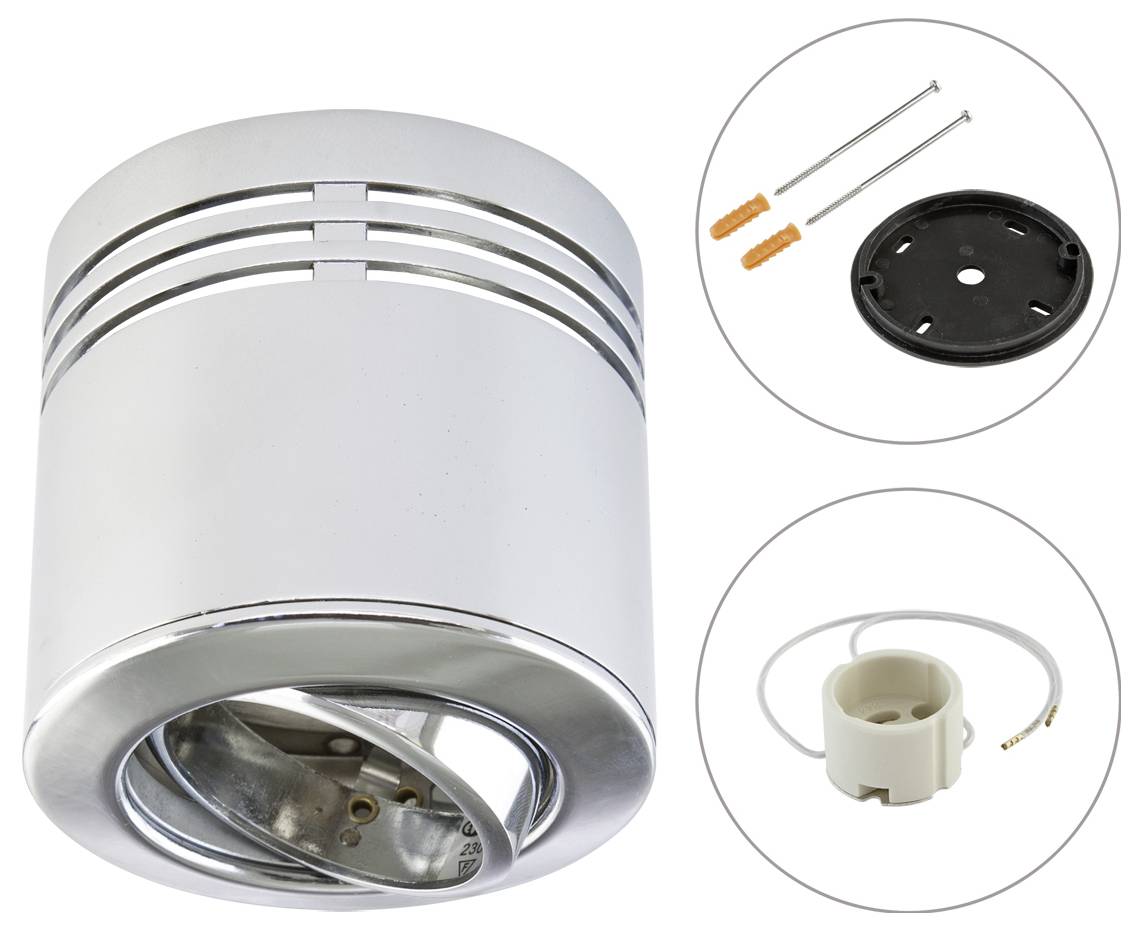 EVN 753811 753811 Aufbauleuchte Hochvolt-Halogenlampe GU10 Chrom