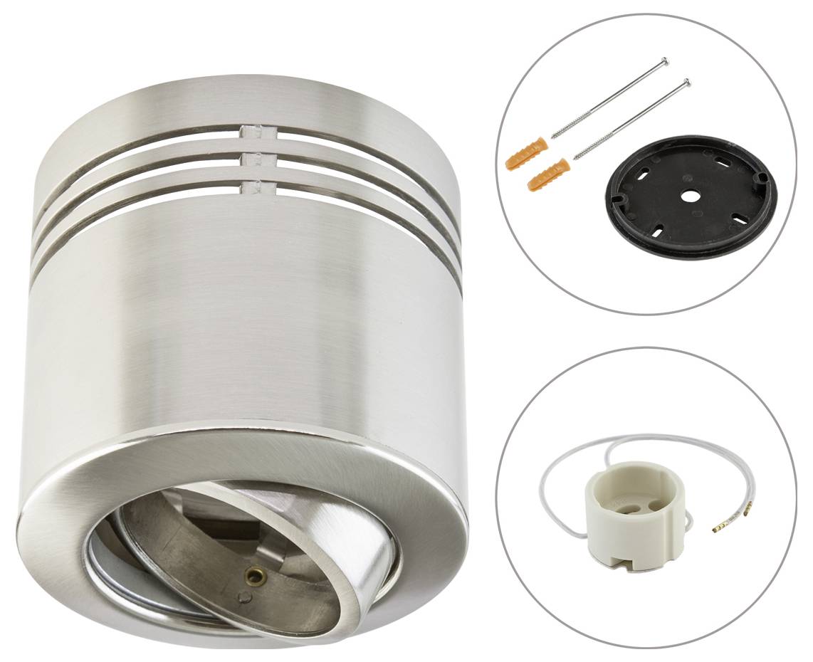 EVN 753813 753813 Aufbauleuchte Hochvolt-Halogenlampe GU10 Chrom