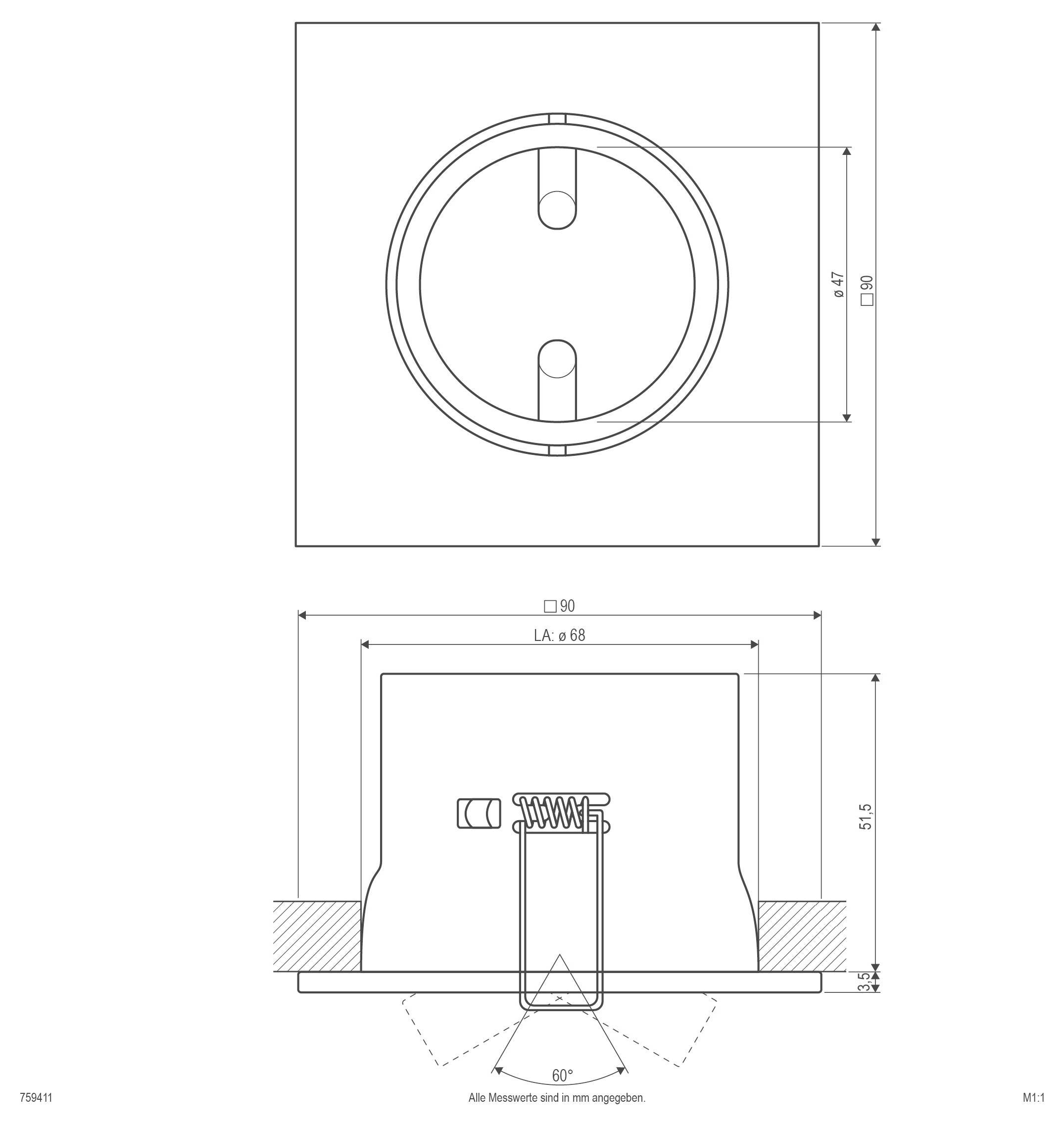 EVN 759411 759411 Einbauring Halogen ohne 50W Chrom