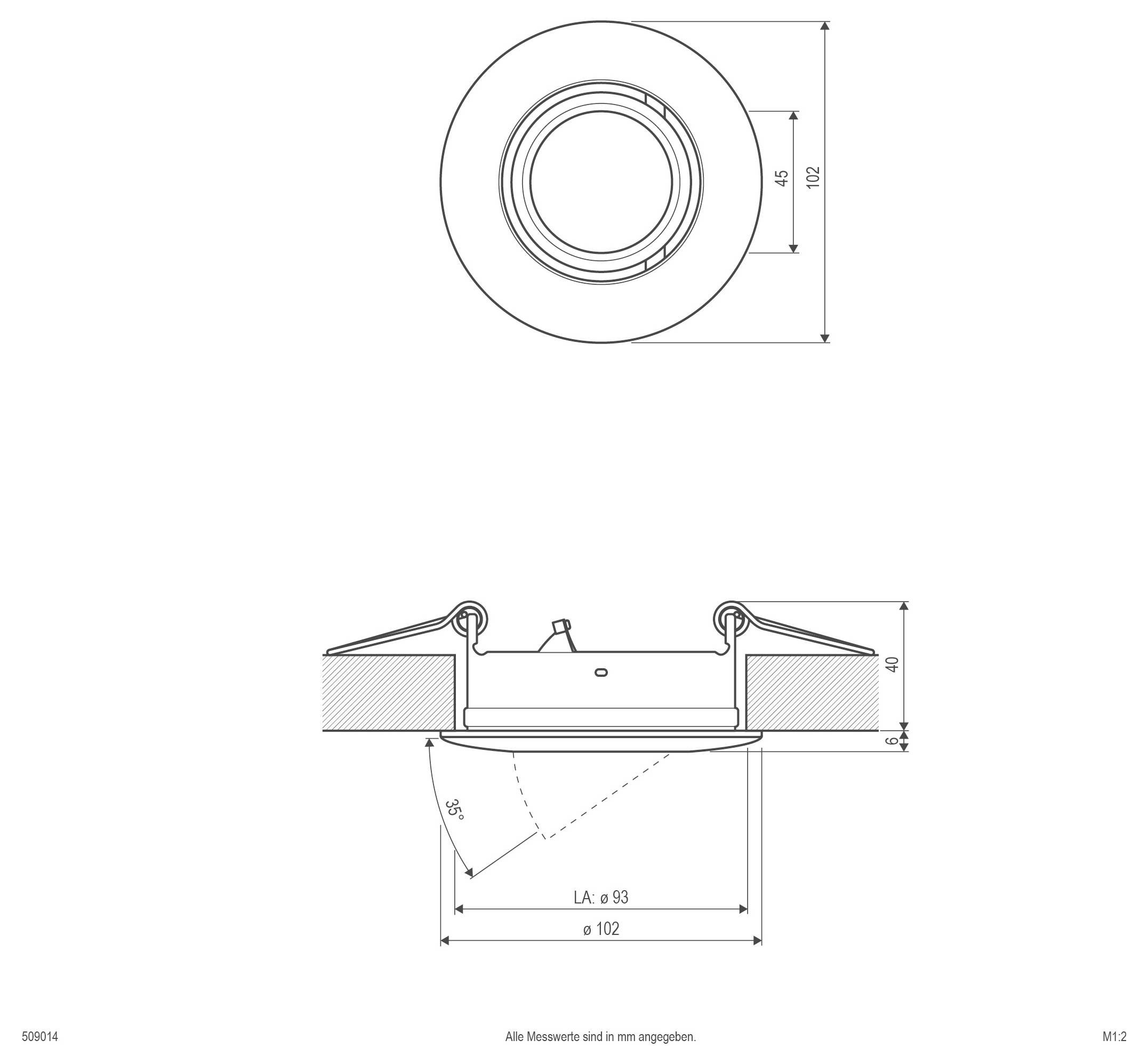 EVN 509014 509014 Einbauring GX5.3 50W Chrom