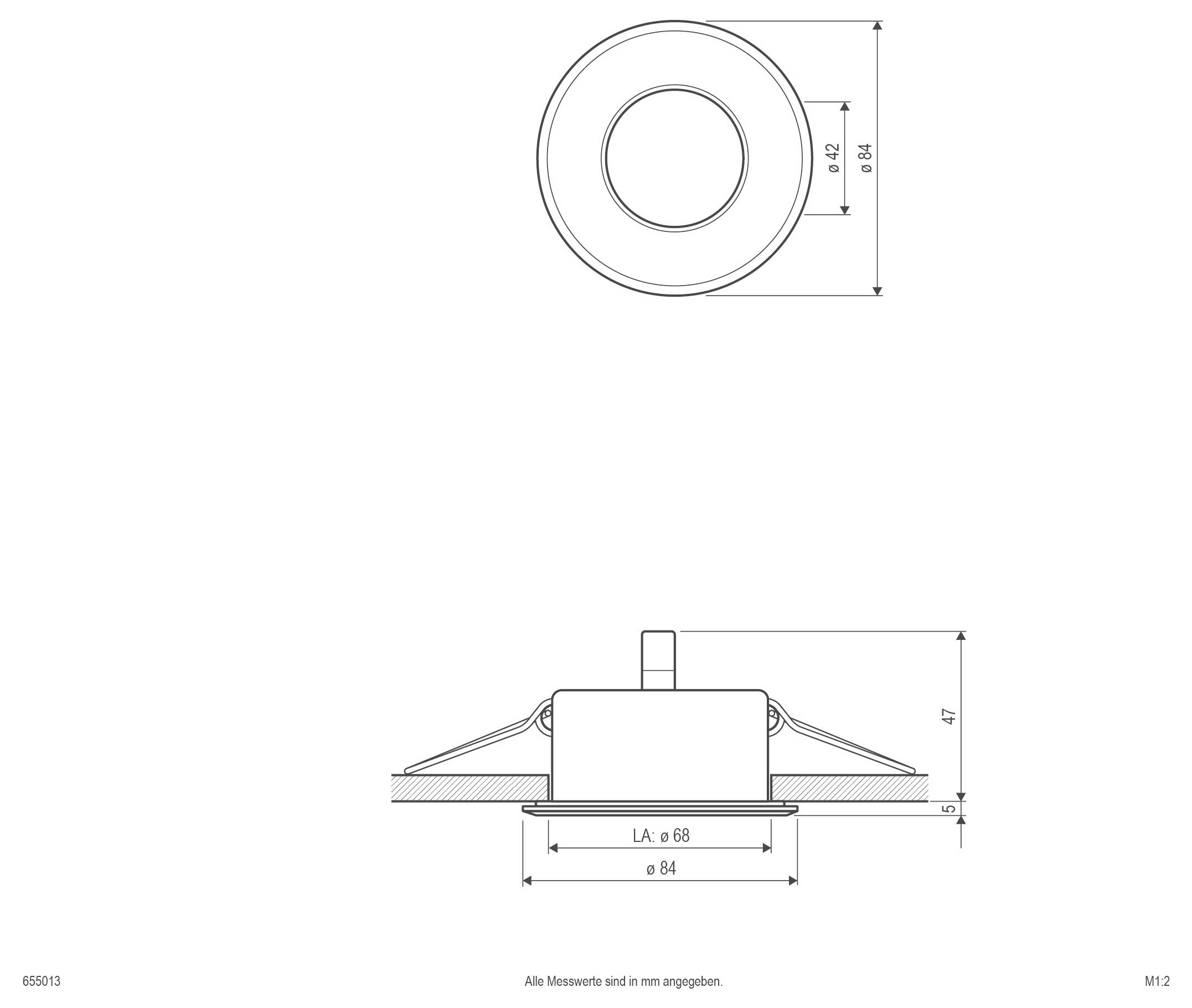 EVN 655013 655013 Einbauring Halogen ohne 50W Chrom