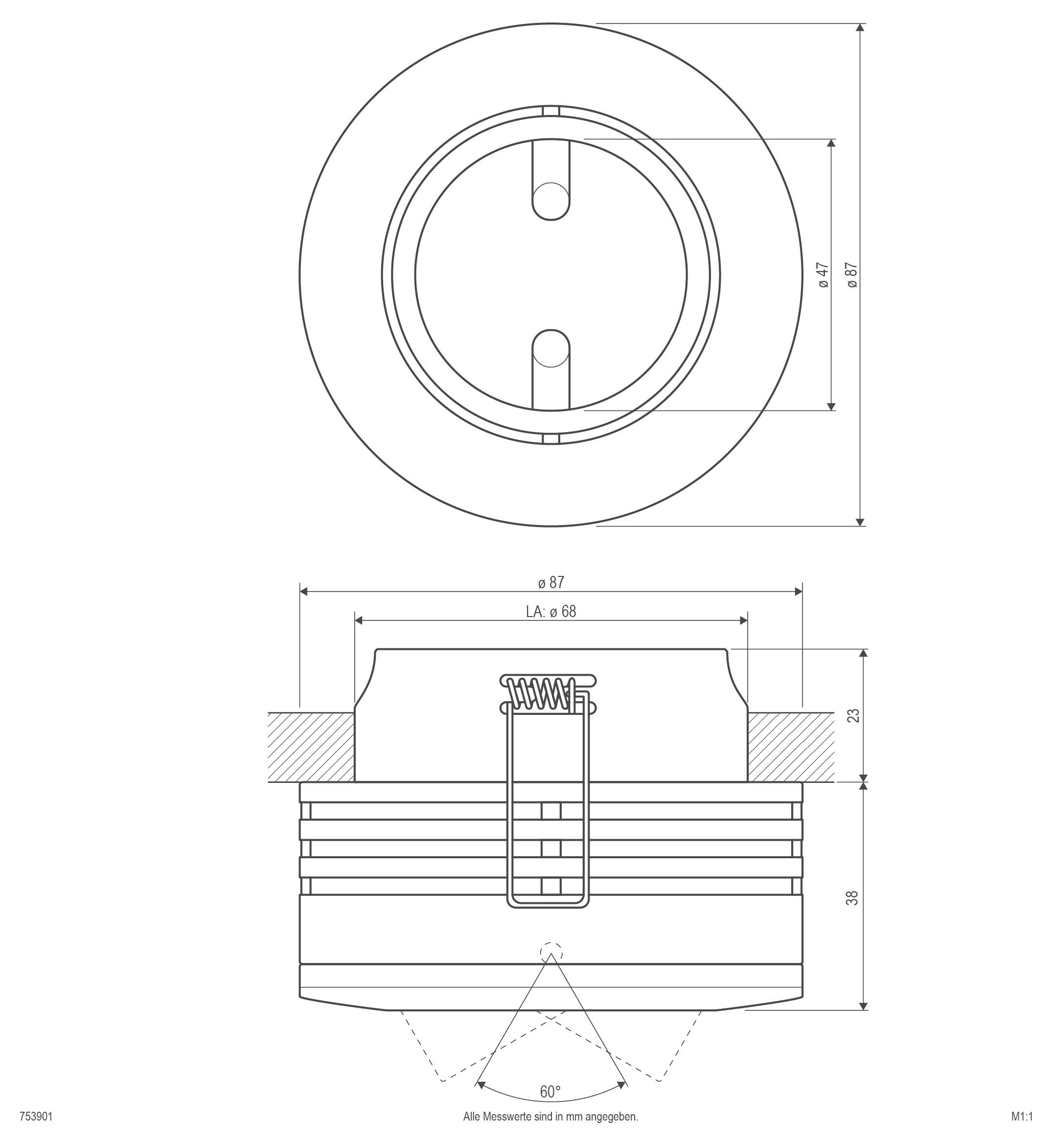 EVN 753901 753901 Einbauring GU10 50W Weiß