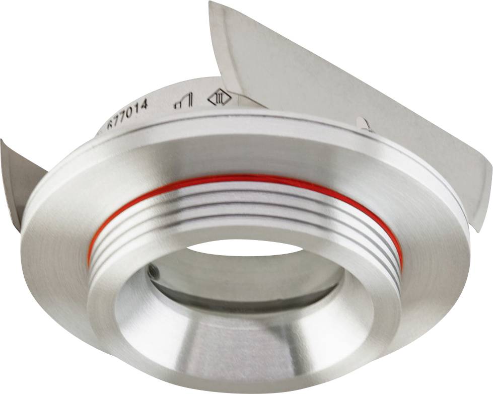 Technische Zeichnung eines runden Einbaustrahlers. Oben: Draufsicht mit Durchmesserangabe Ø 79 mm. Unten: Seitenansicht mit Einbautiefe von 20 mm und weiteren Maßangaben.