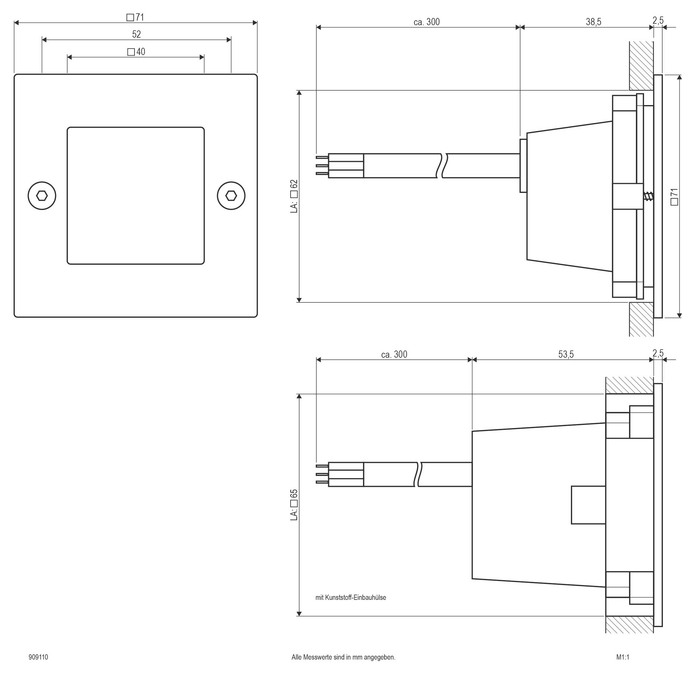 EVN 909110 909110 Einbauring LED 1W Edelstahl