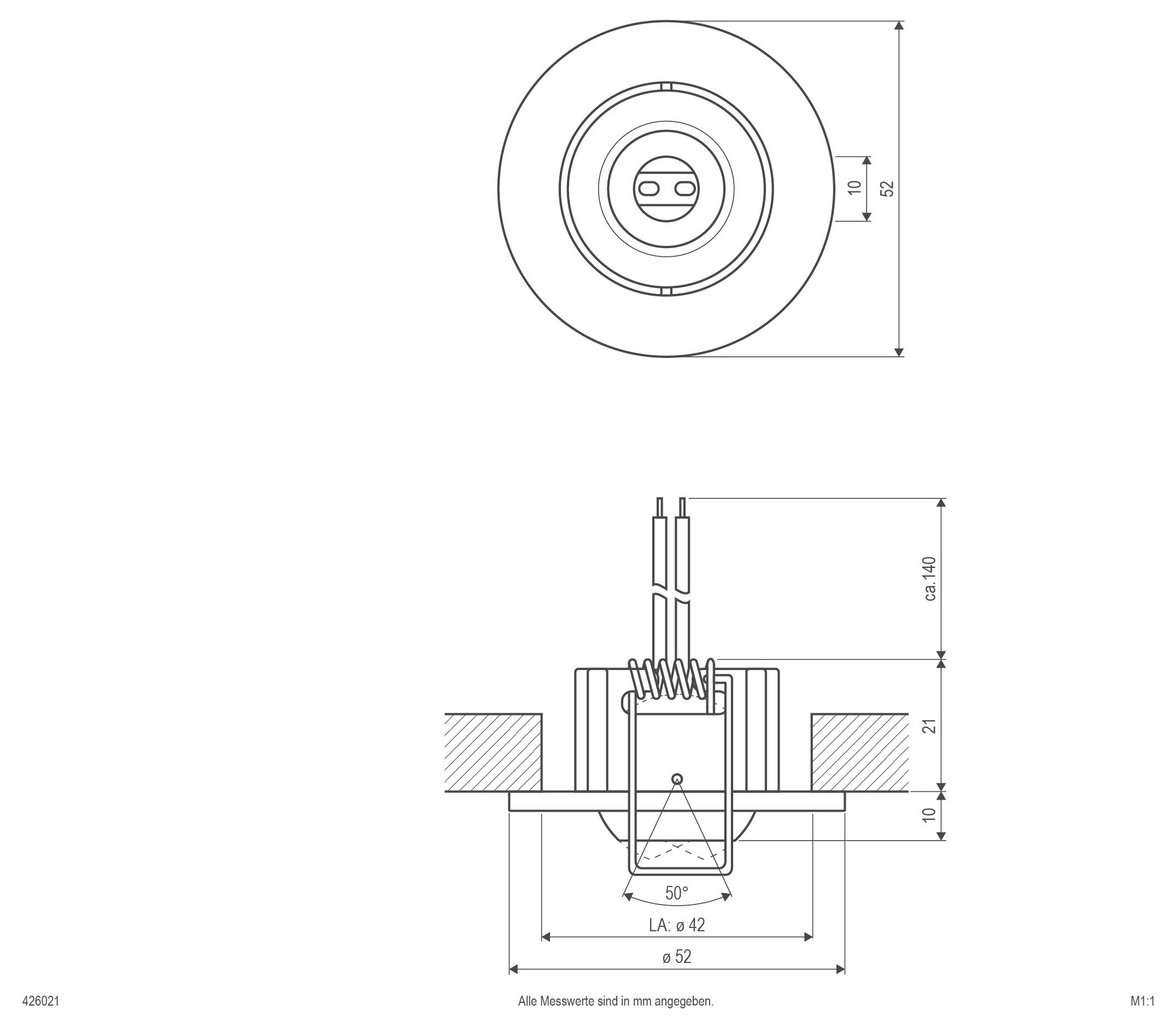 EVN 426421 426421 Einbauring Halogen G4 20W Gold
