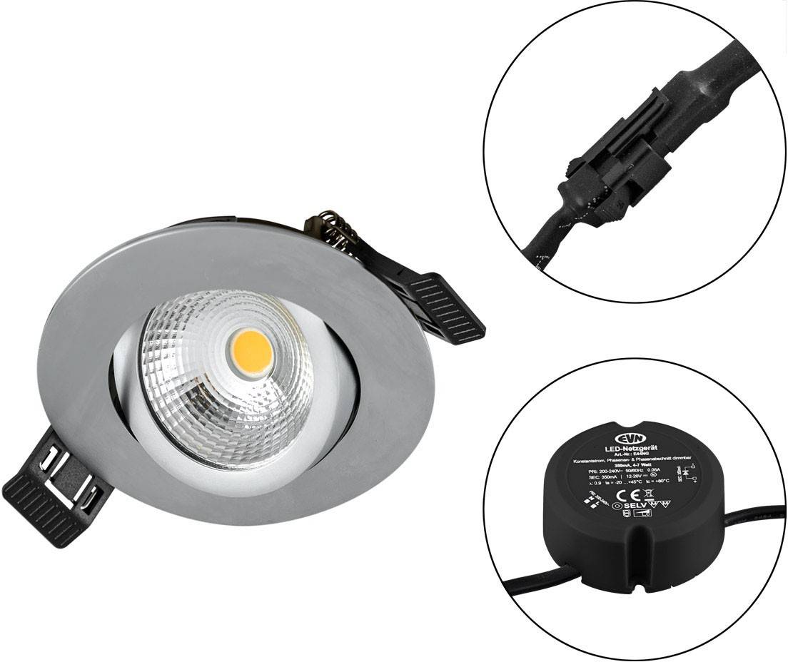 EVN S061502 S061502 LED-Einbauleuchte LED 6W Chrom