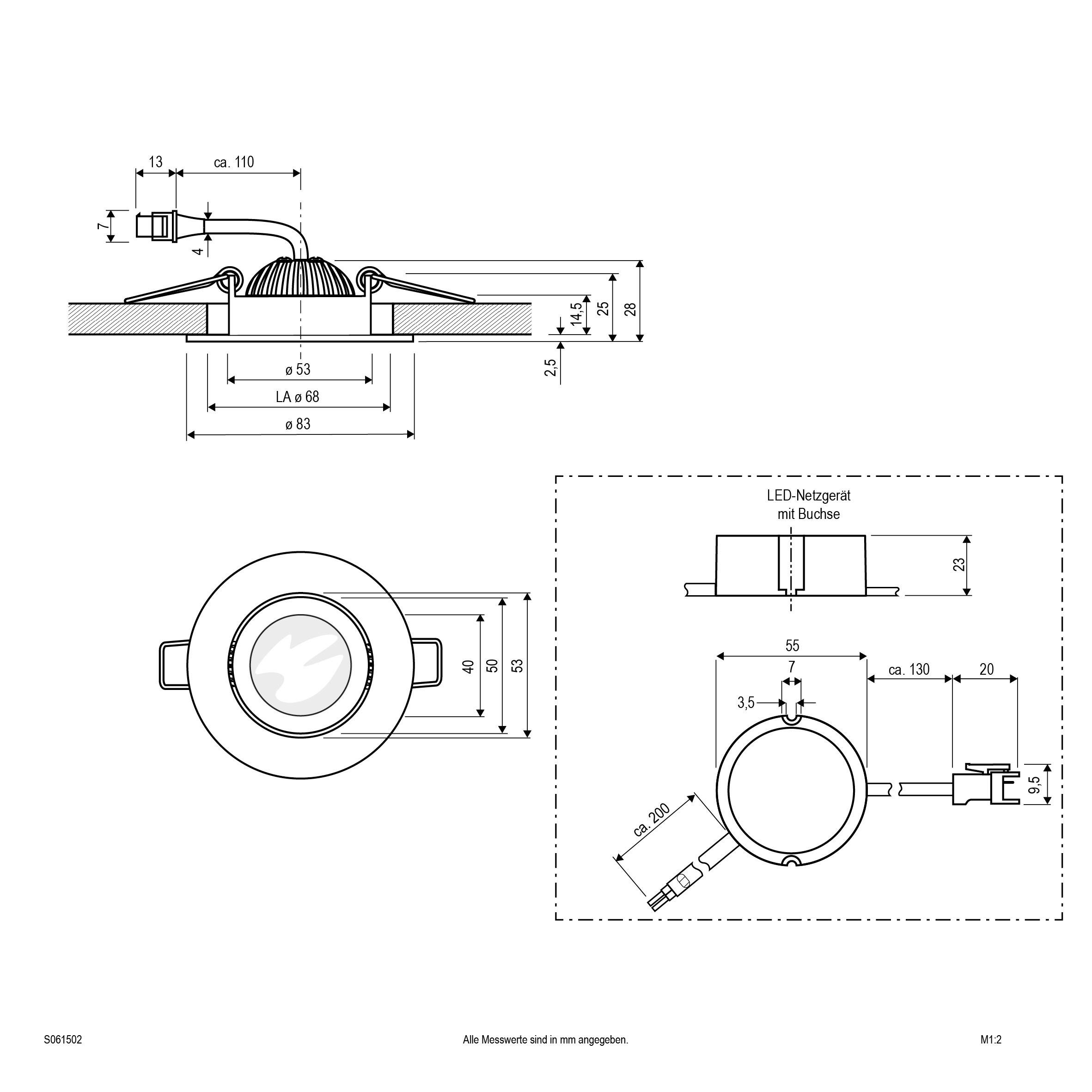 EVN S061502 S061502 LED-Einbauleuchte LED 6W Chrom