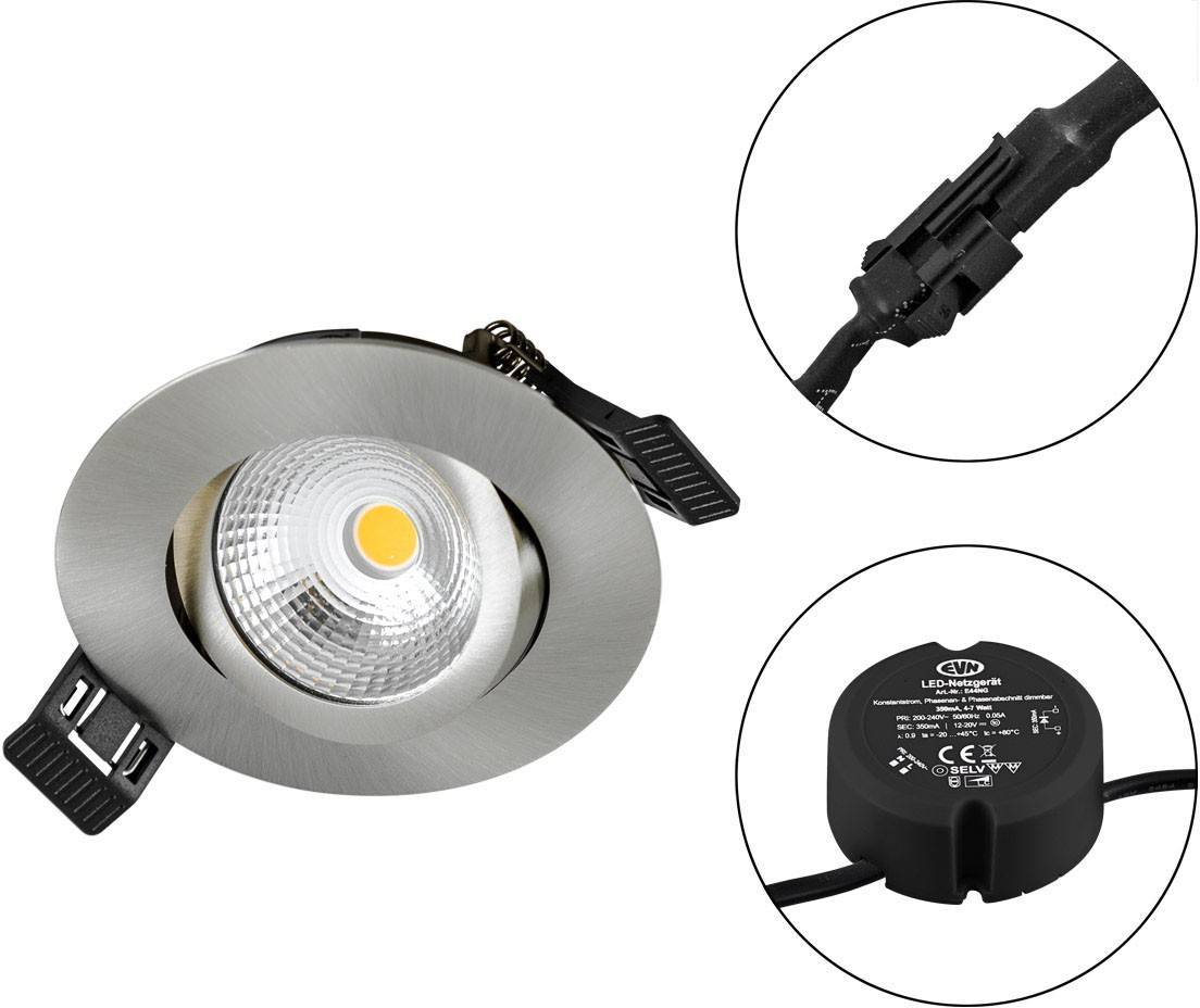 EVN S061302 S061302 LED-Einbauleuchte LED 6W Edelstahl