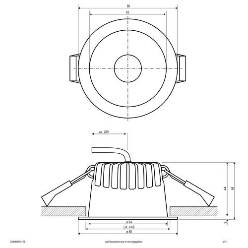 EVN C54N06010125 C54N06010125 LED-Einbauleuchte LED 6W Weiß Image