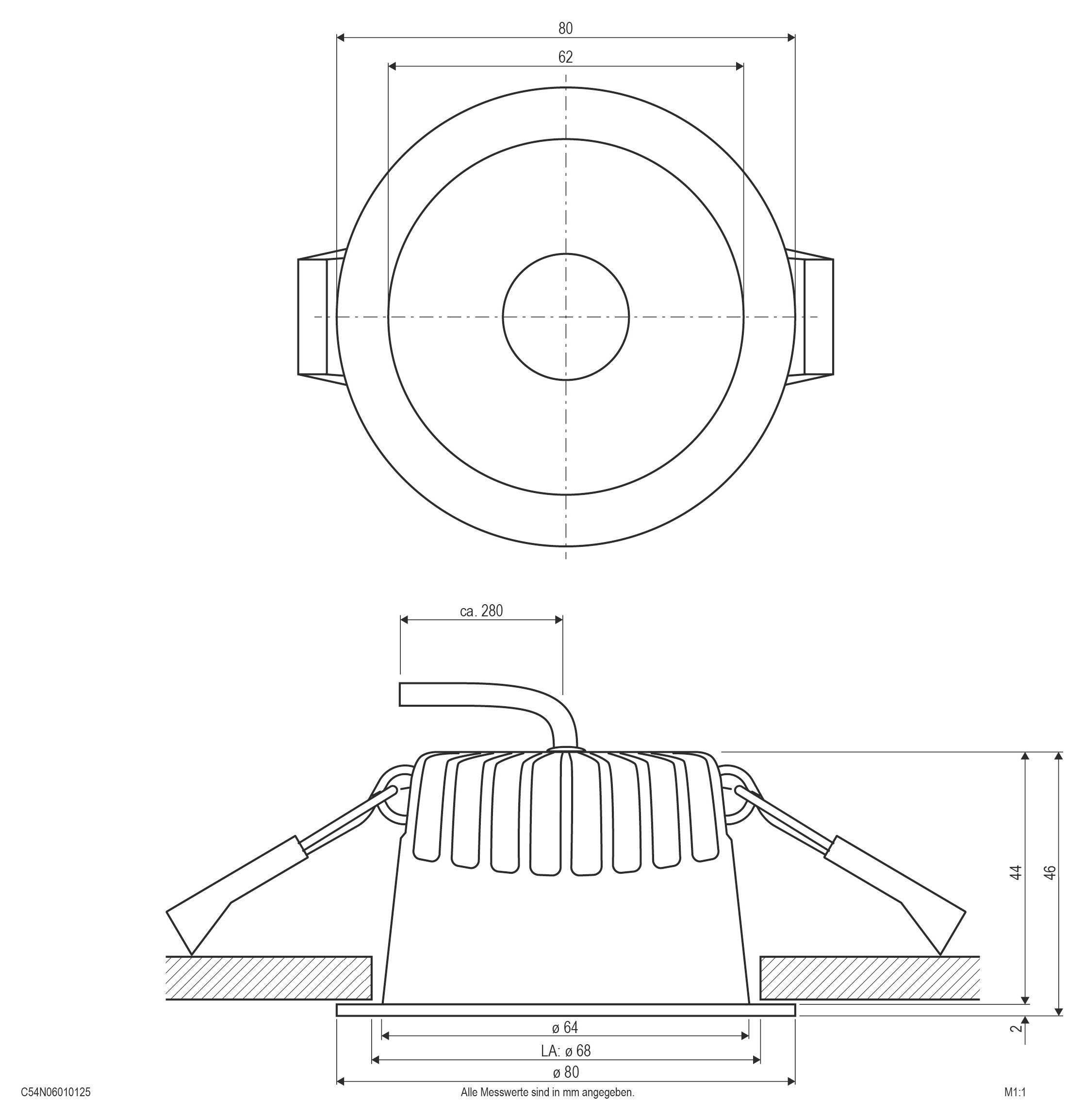 EVN C54N06010125 C54N06010125 LED-Einbauleuchte LED 6W Weiß