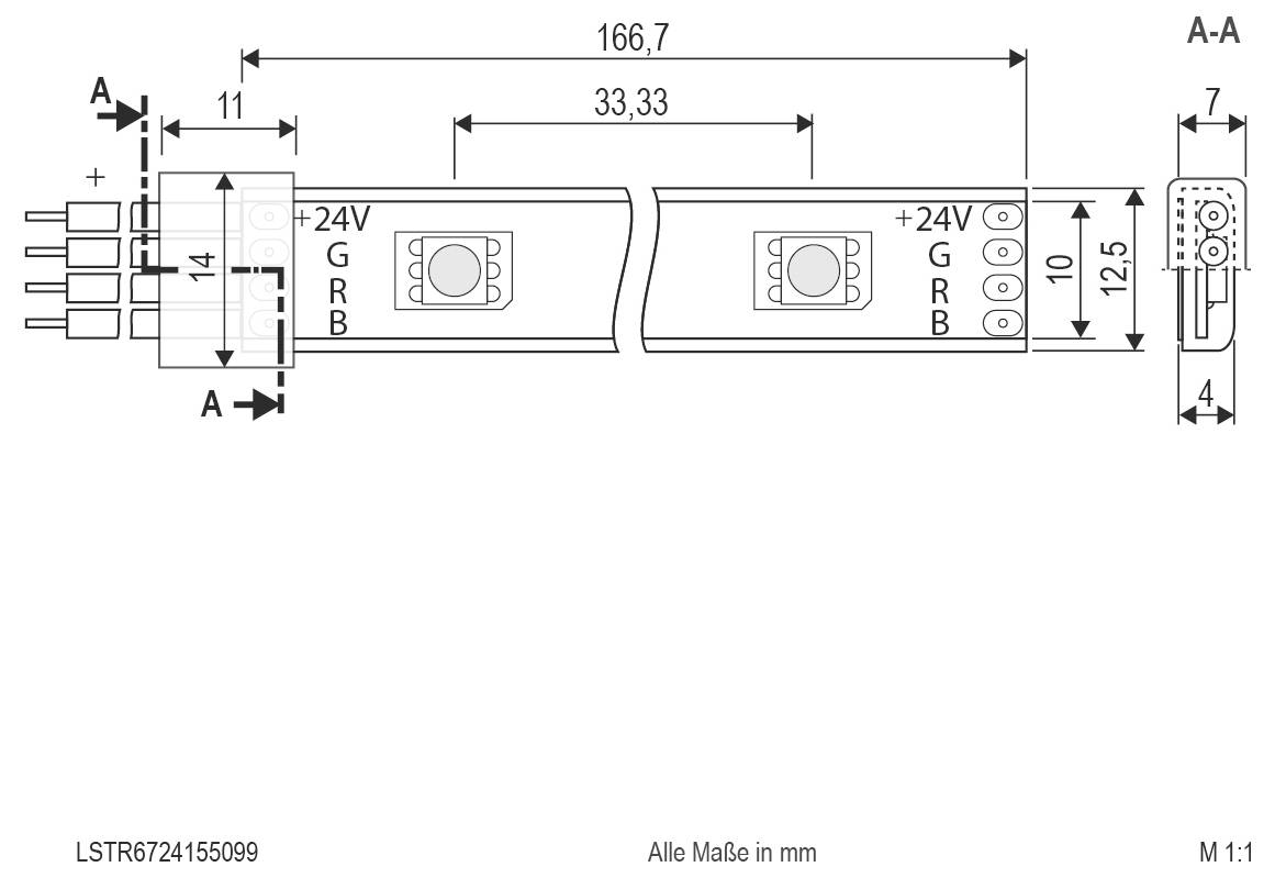 EVN LSTR6724155099 LED-Streifen mit Lötanschluss 24V 5000mm RGB 1St.