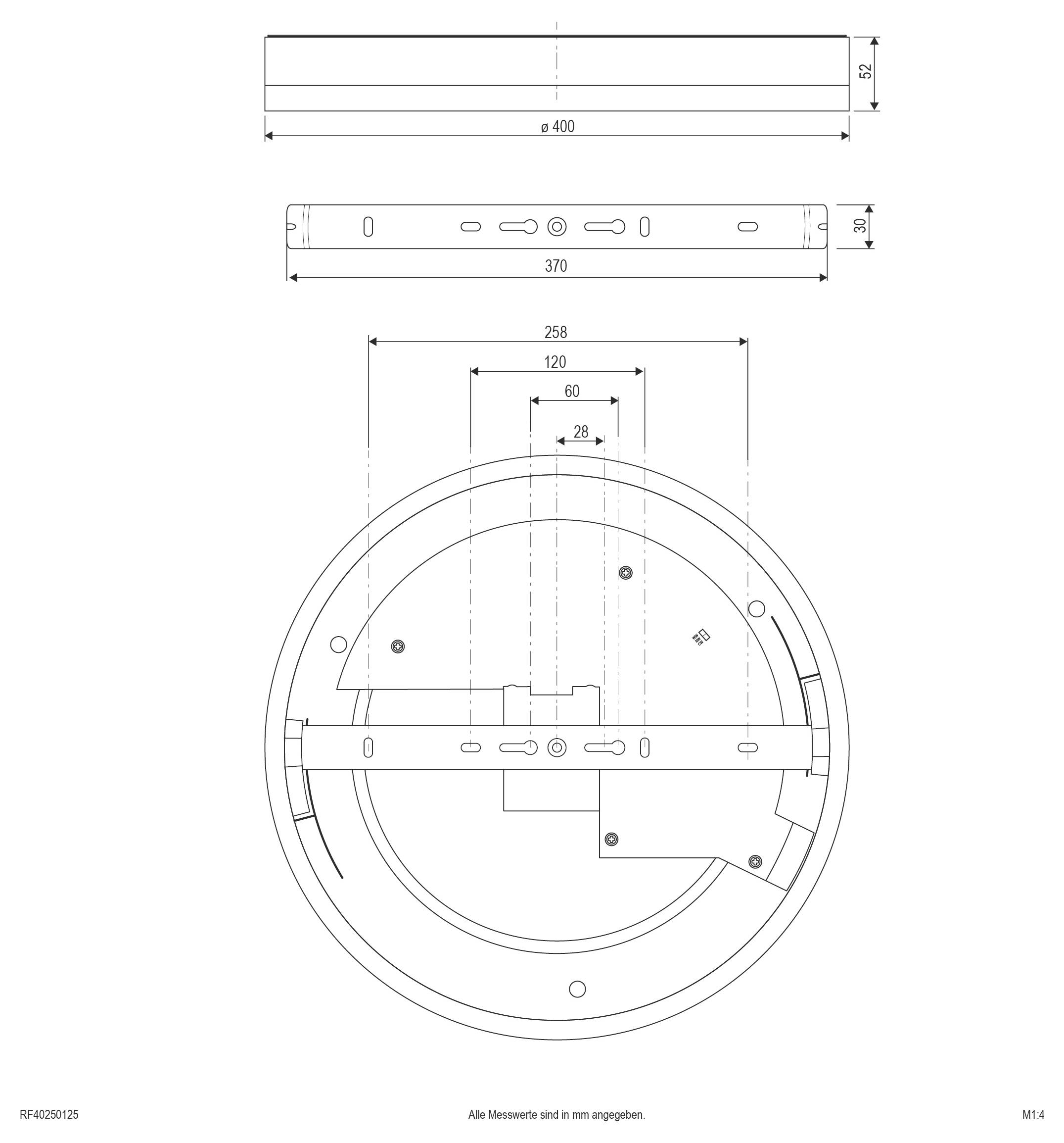 EVN RF40250125 RF40250125 LED-Deckenleuchte LED Weiß