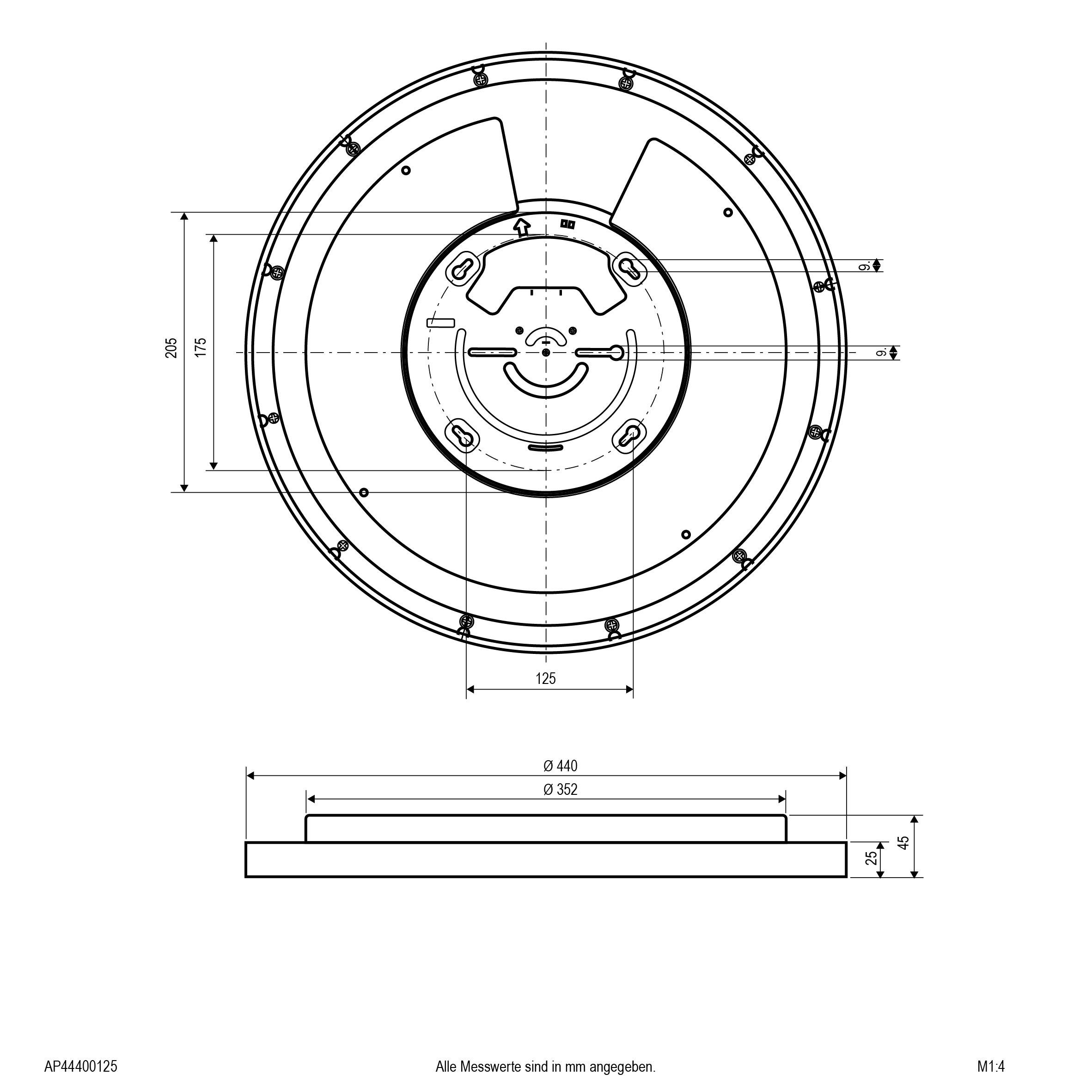 EVN AP44400125 AP44400125 LED-Deckenleuchte LED Weiß