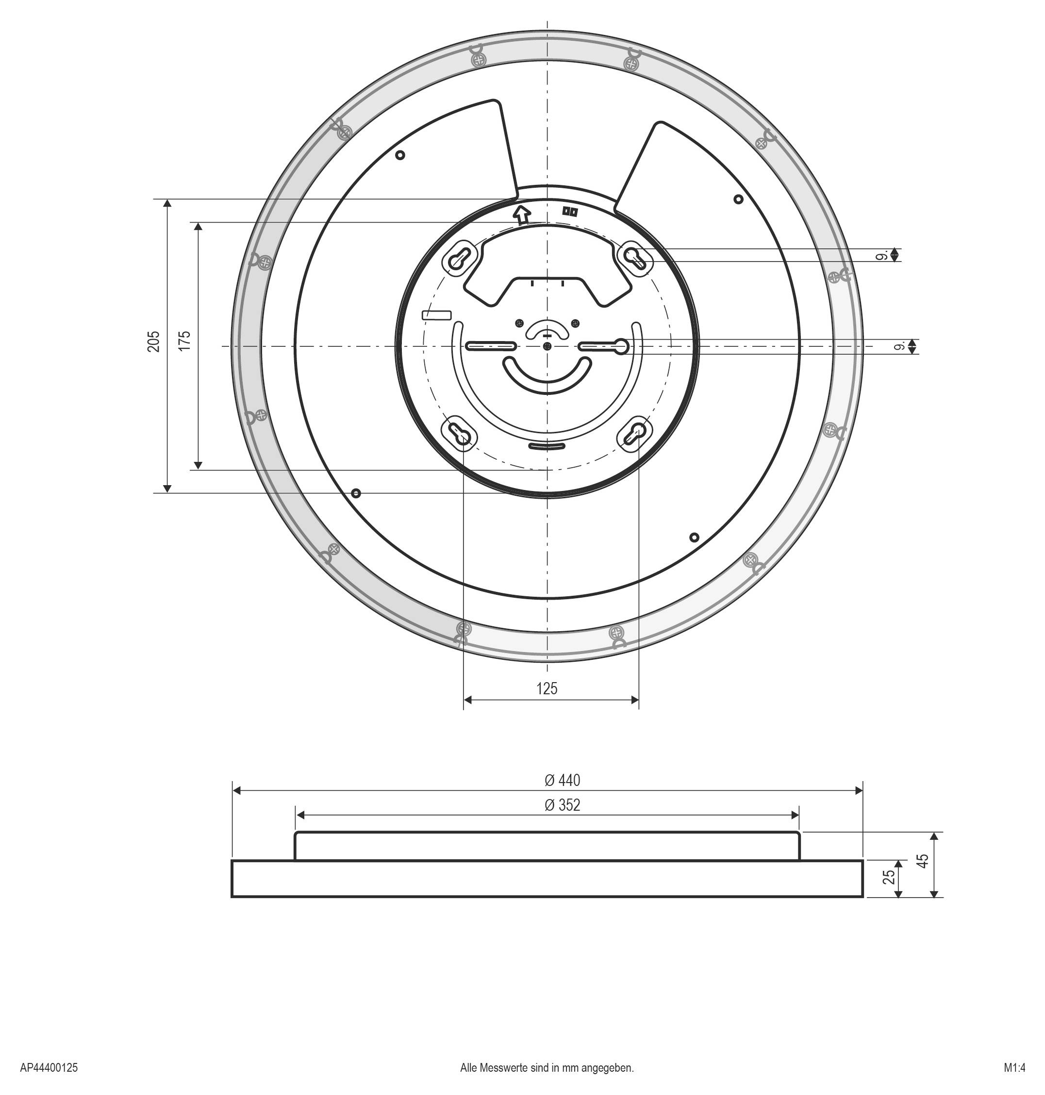EVN AP44400125 AP44400125 LED-Deckenleuchte LED Weiß
