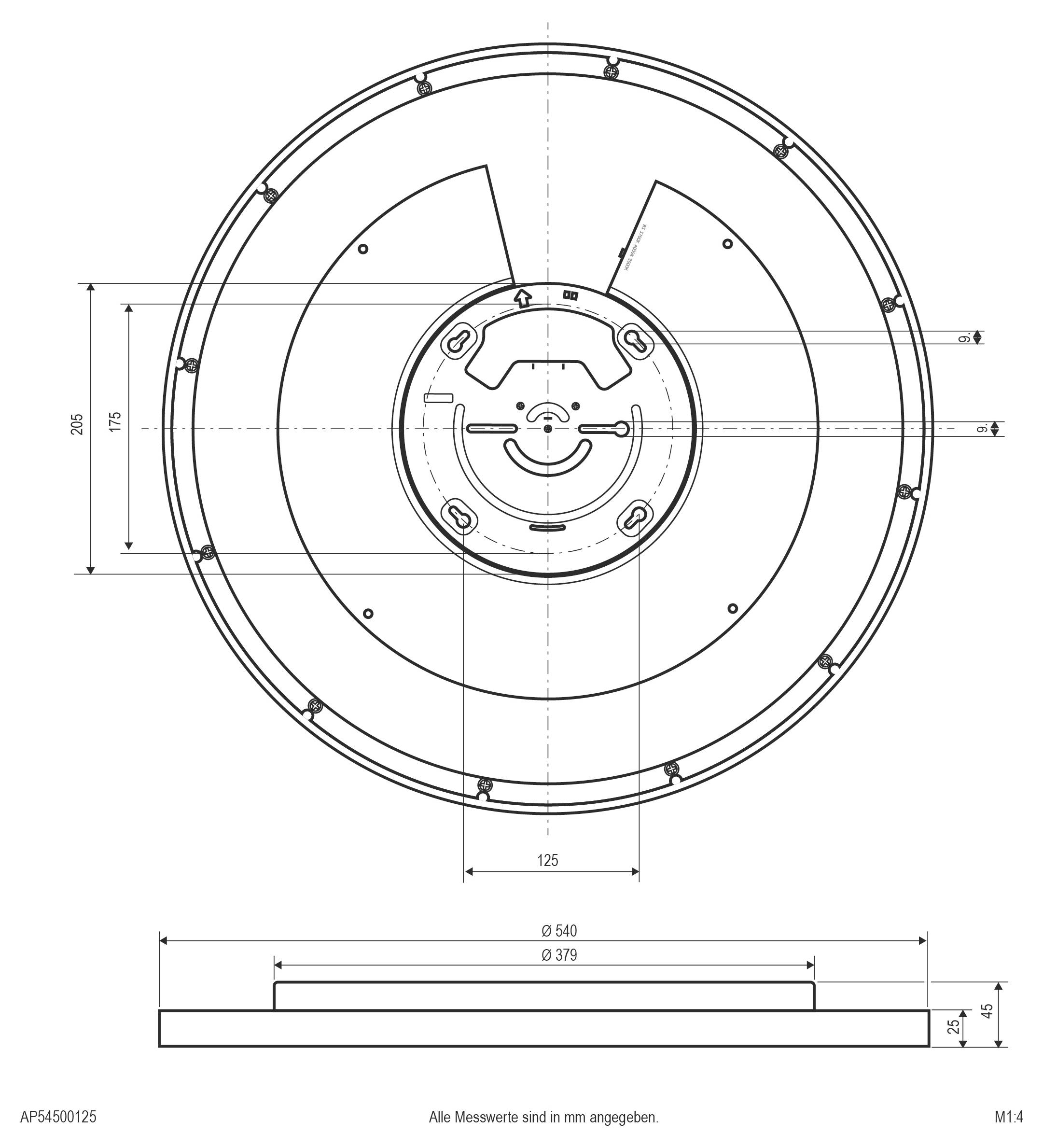 EVN AP54500125 AP54500125 LED-Deckenleuchte LED Weiß