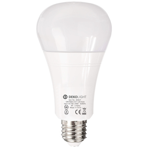 Deko Light 843517 LED EEK F (A - G) E27 12 W RGB, Warmweiß bis Kaltweiß (Ø x L) 74 mm x 140 mm dim
