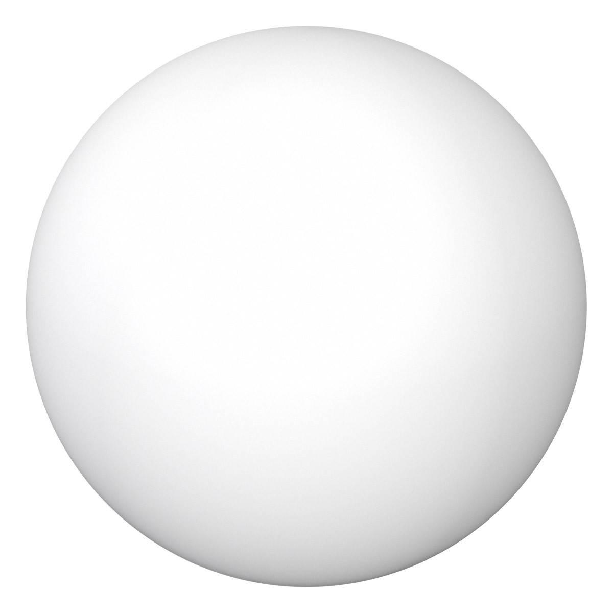 Eine einfache weiße Kugel vor einem neutralen Hintergrund.