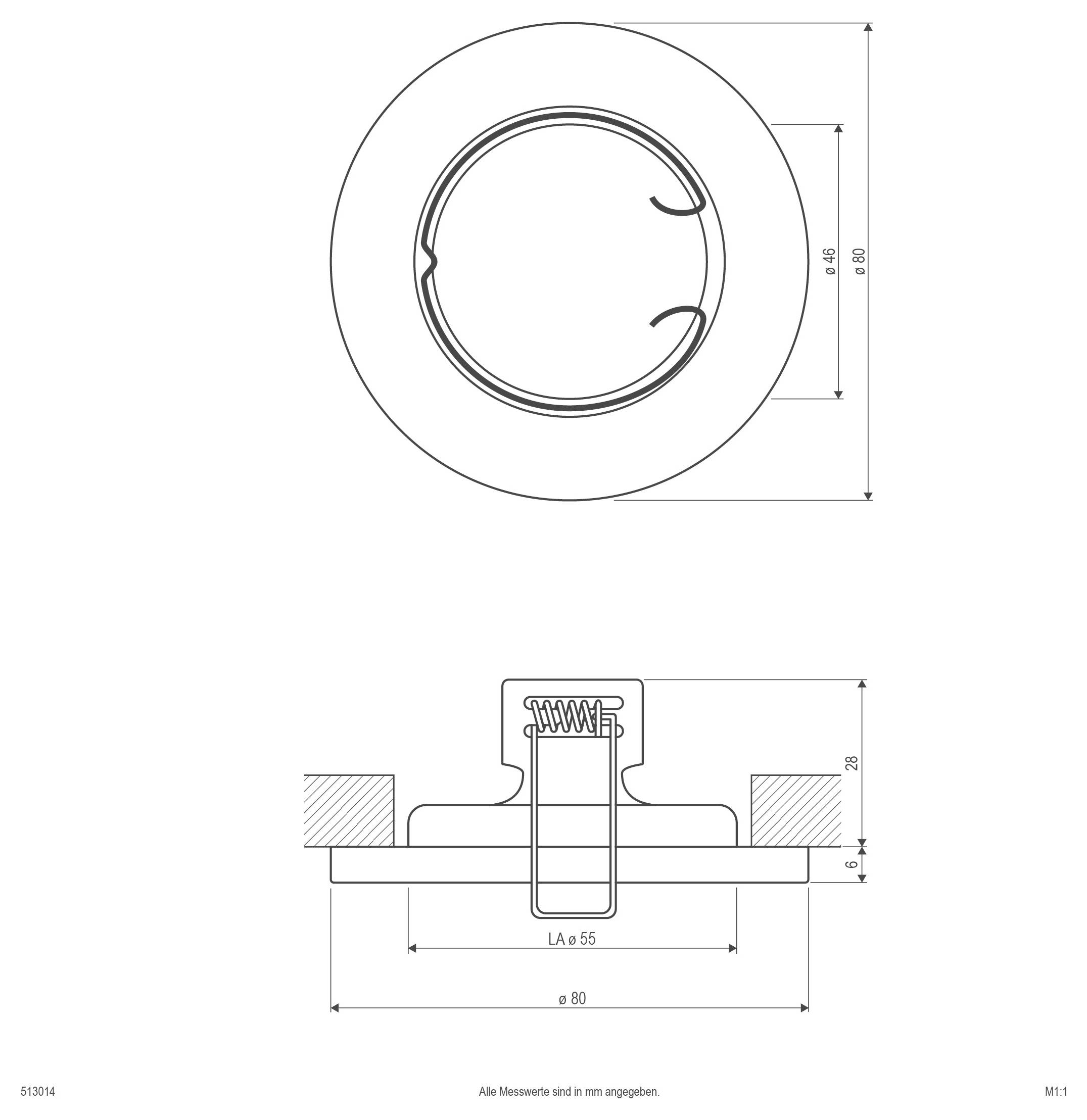 EVN 513014 513014 Einbauring Halogen ohne 50W Chrom