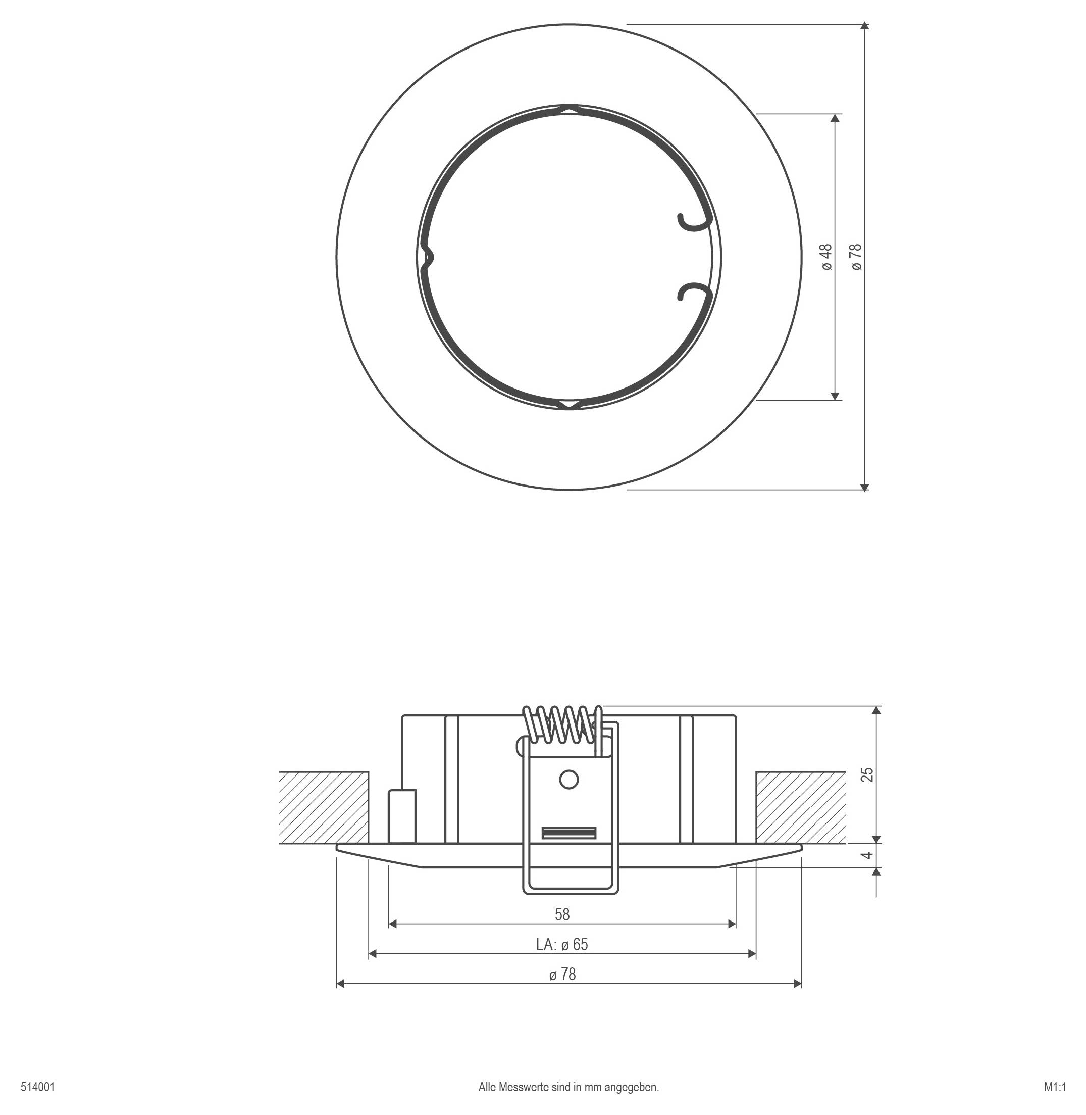 EVN 514001 514001 Einbauring Halogen ohne 50W Weiß