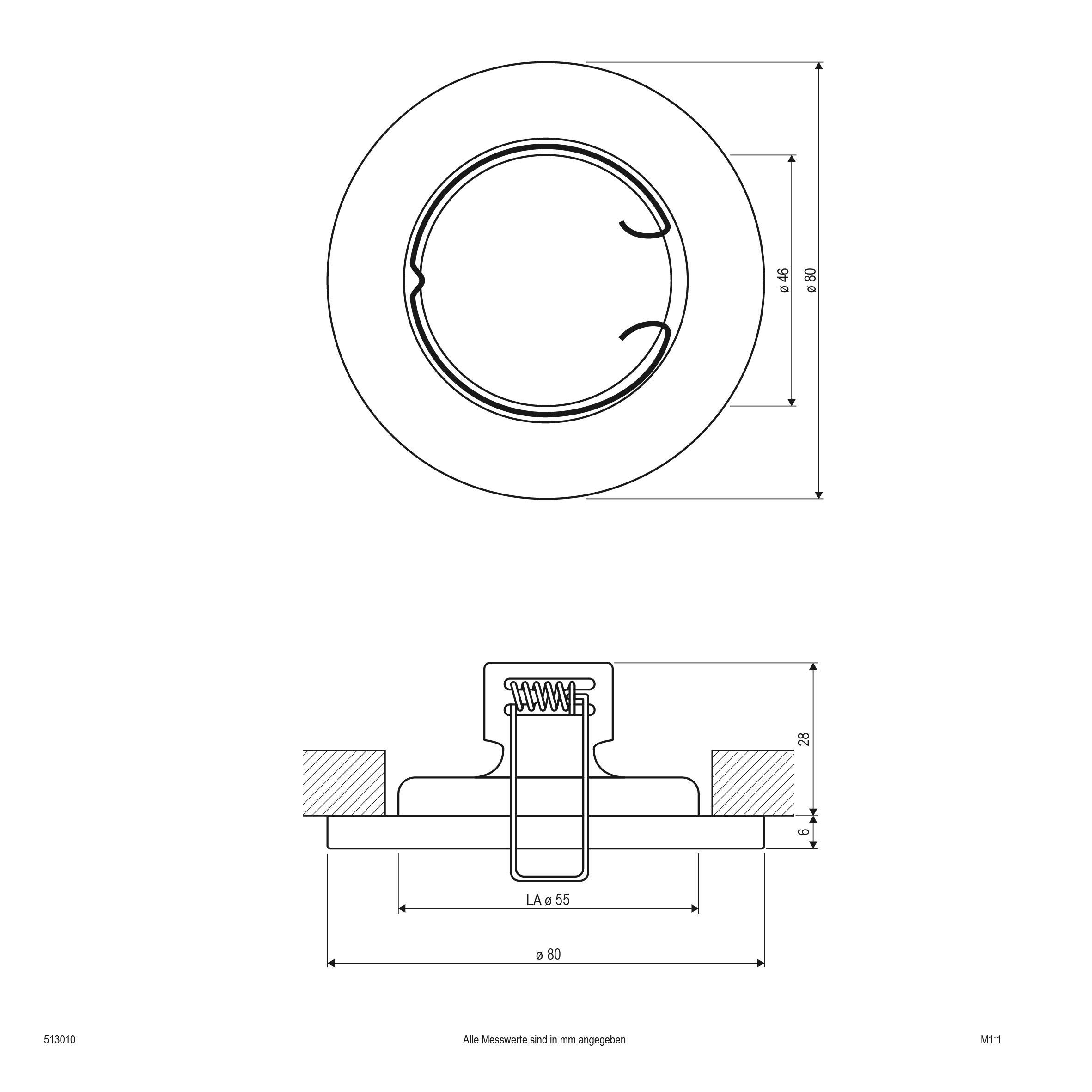 EVN 513010 513010 Einbauring Halogen ohne 50W Edelstahl