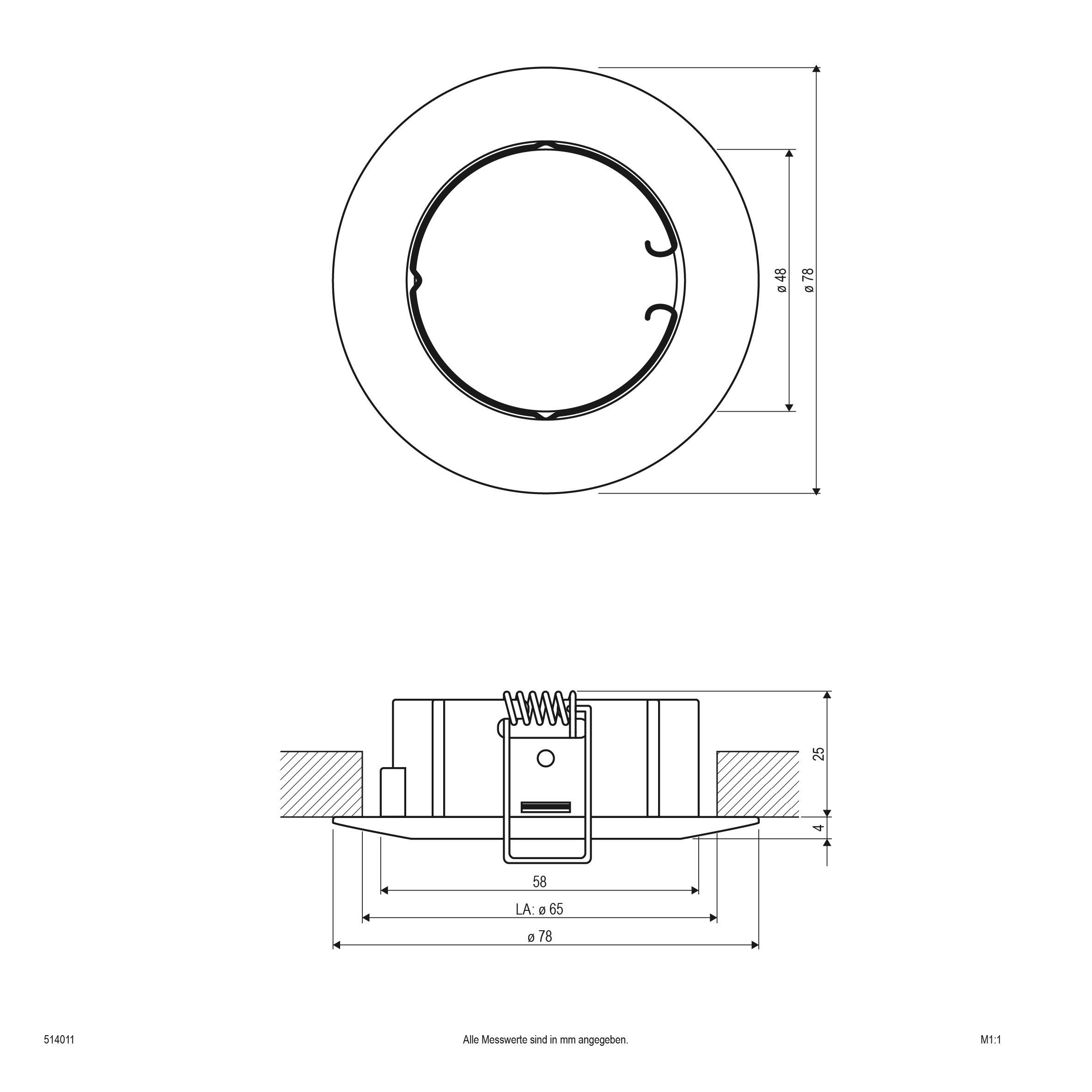 EVN 514011 514011 Einbauring Halogen ohne 50W Chrom