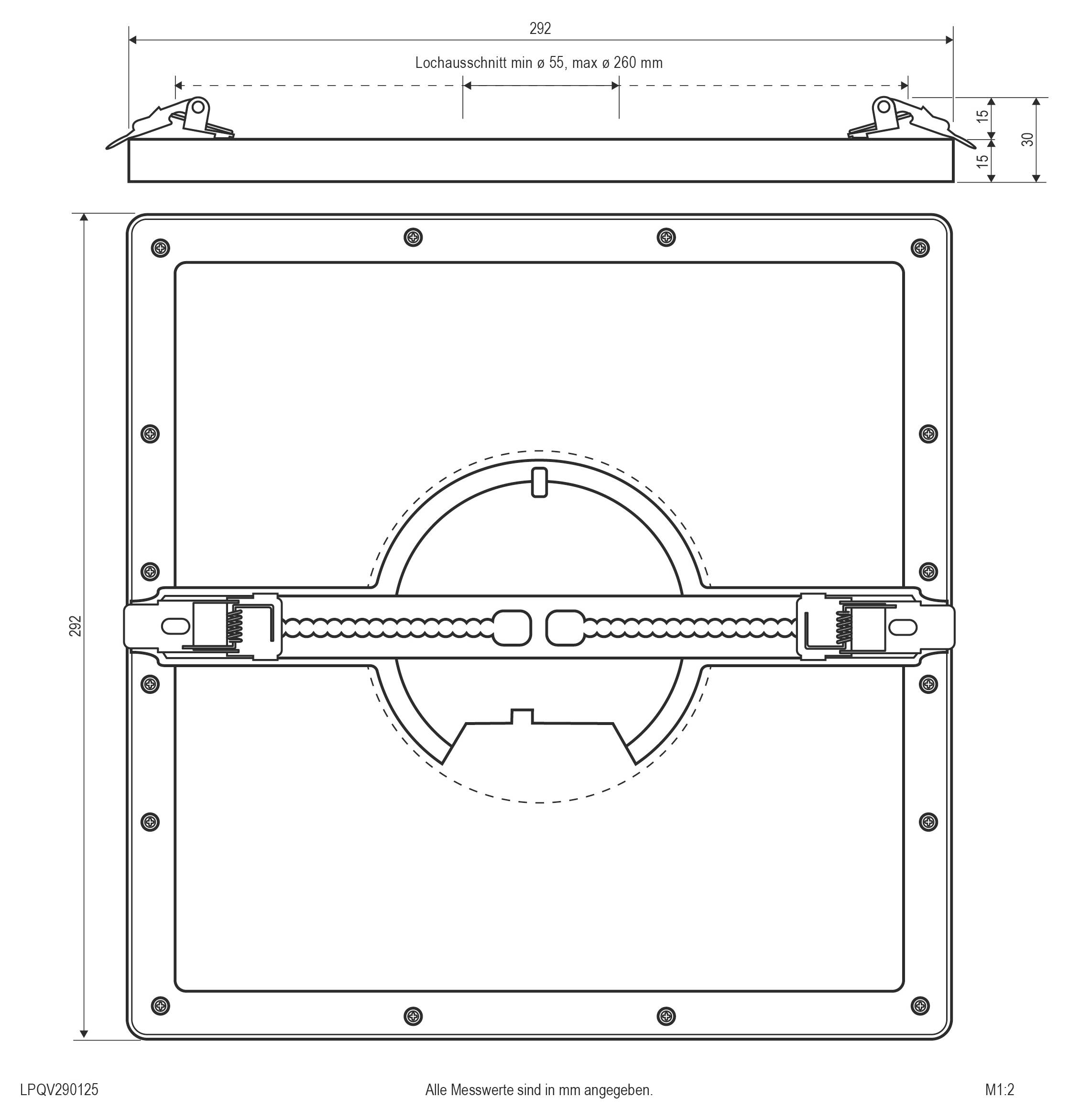 EVN LPQV290125 LPQV290125 LED-Einbaupanel LED 24W Weiß
