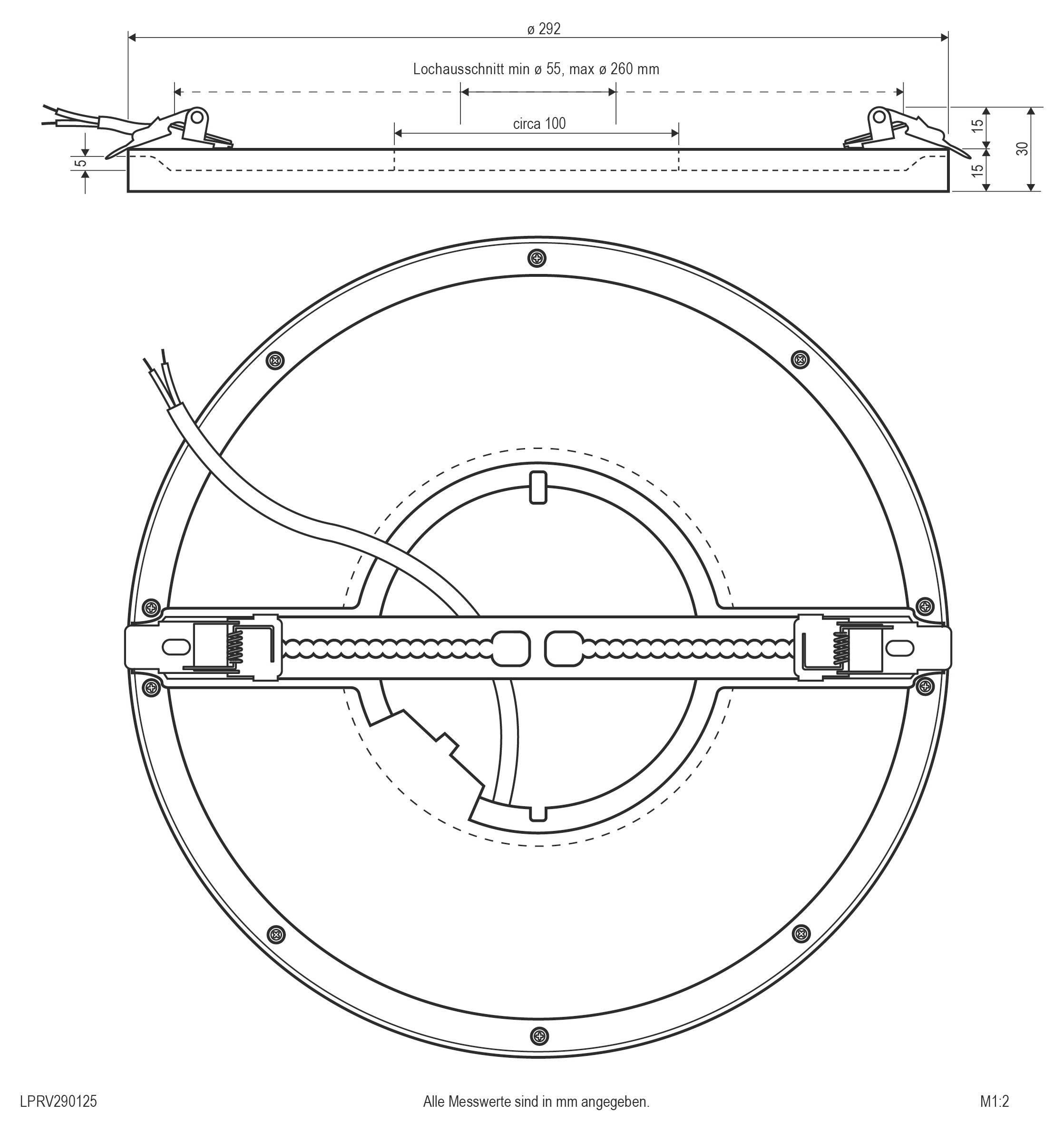 EVN LPRV290125 LPRV290125 LED-Einbaupanel LED 24W Weiß