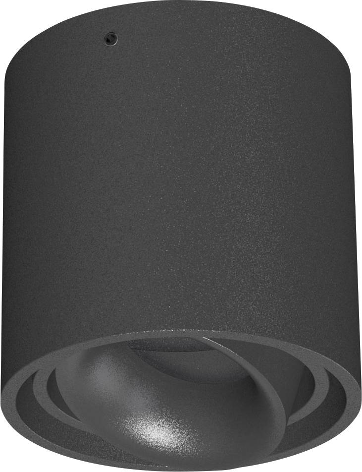 Technische Zeichnung einer runden Halterung mit Maßen. Draufsicht, Seitenansicht und Rückansicht werden dargestellt. Maße in mm.