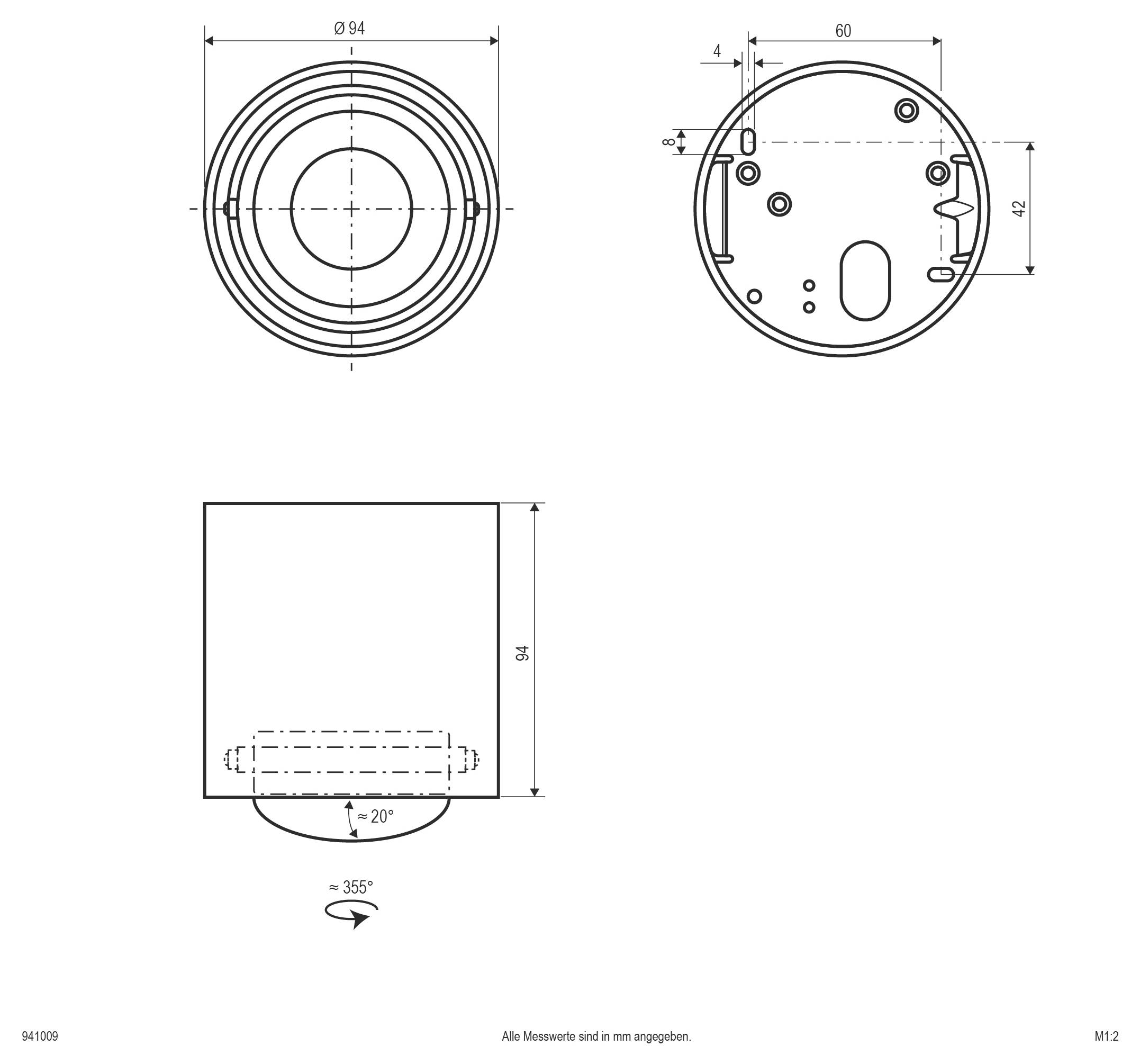 EVN 941009 941009 LED-Aufbauleuchte GU10 Schwarz
