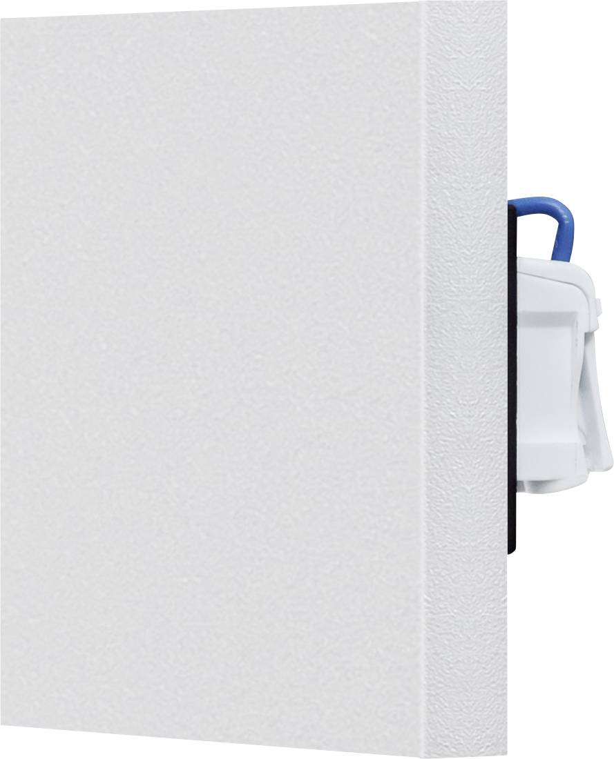 Technische Zeichnung eines elektrischen Anschlussgeräts mit zwei Ansichten: Seitenansicht mit Maßen und Anschlussansicht. Details bezeichnen Anschlusstypen und Abmessungen.