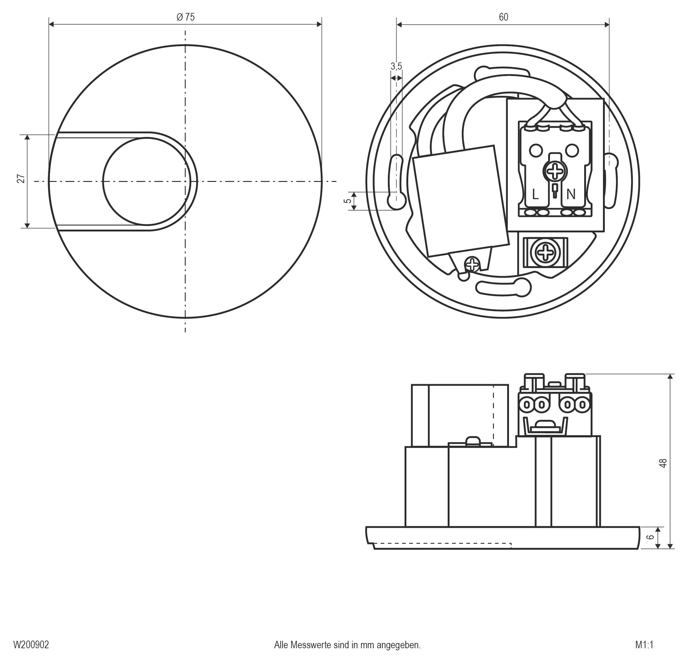 EVN W200902 W200902 LED-Einbauleuchte LED 2W Schwarz