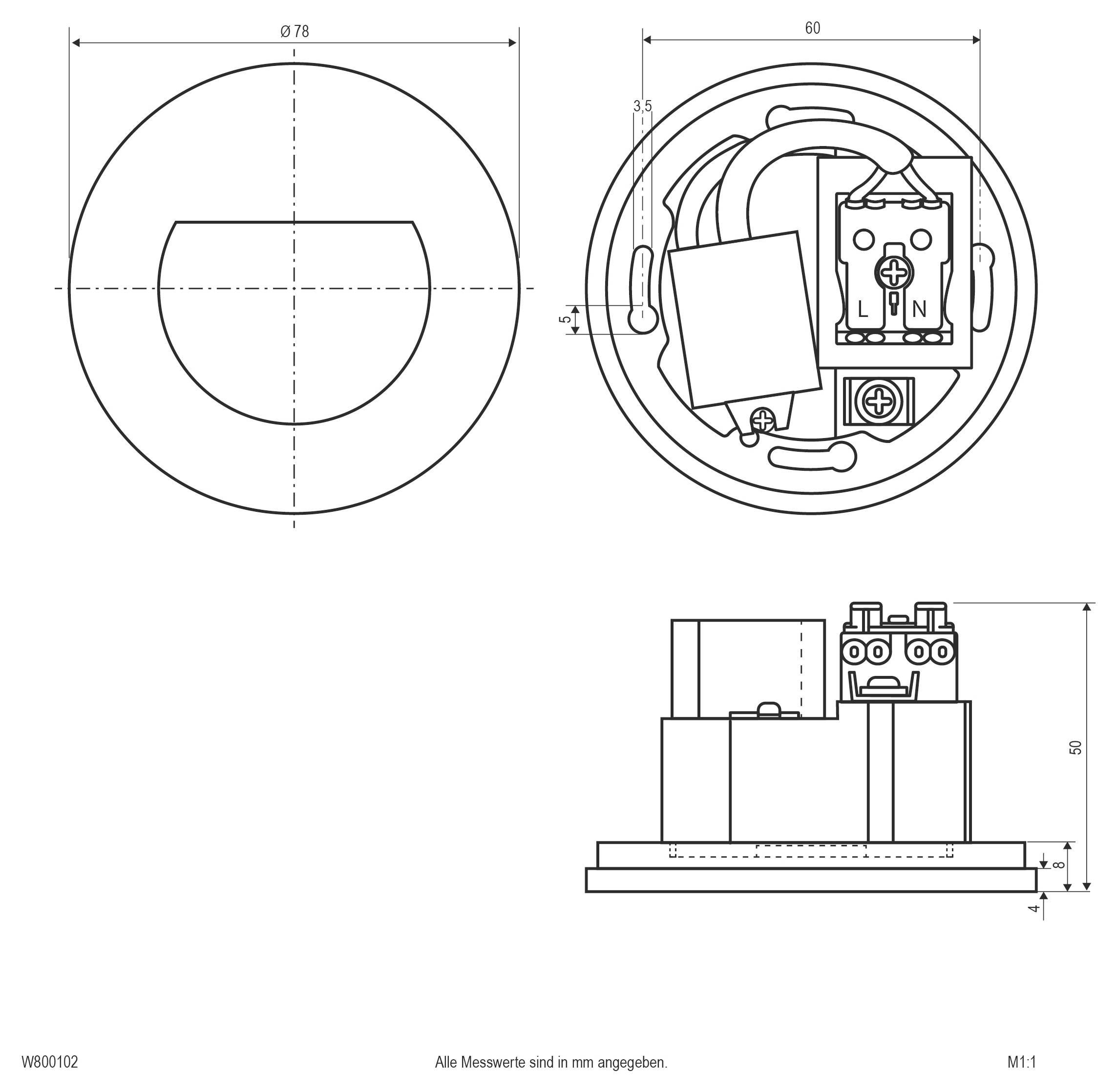 EVN W800102 W800102 LED-Wandeinbauleuchte LED Weiß