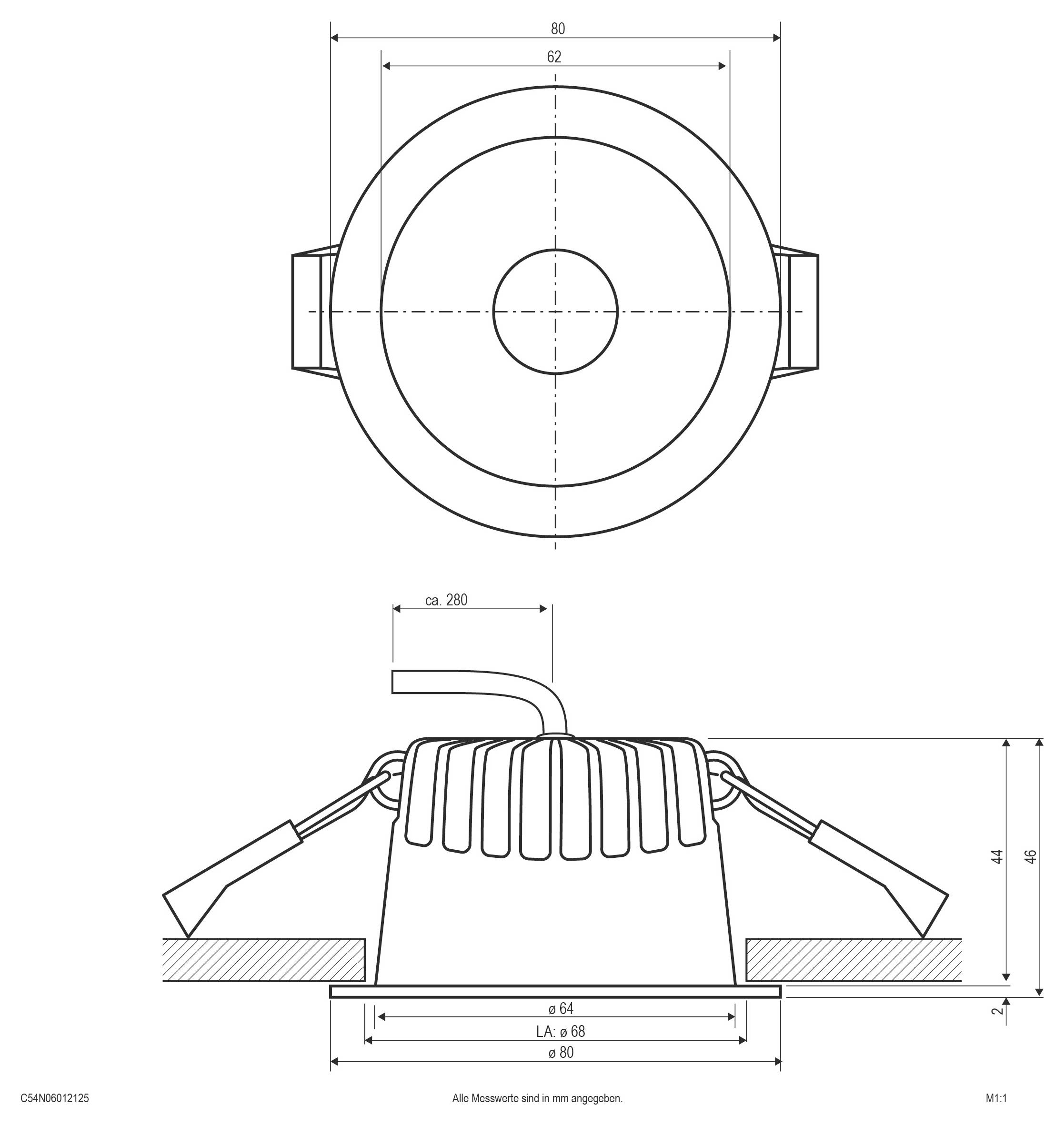 EVN C54N06012125 C54N06012125 LED-Einbauleuchte LED 6W Weiß