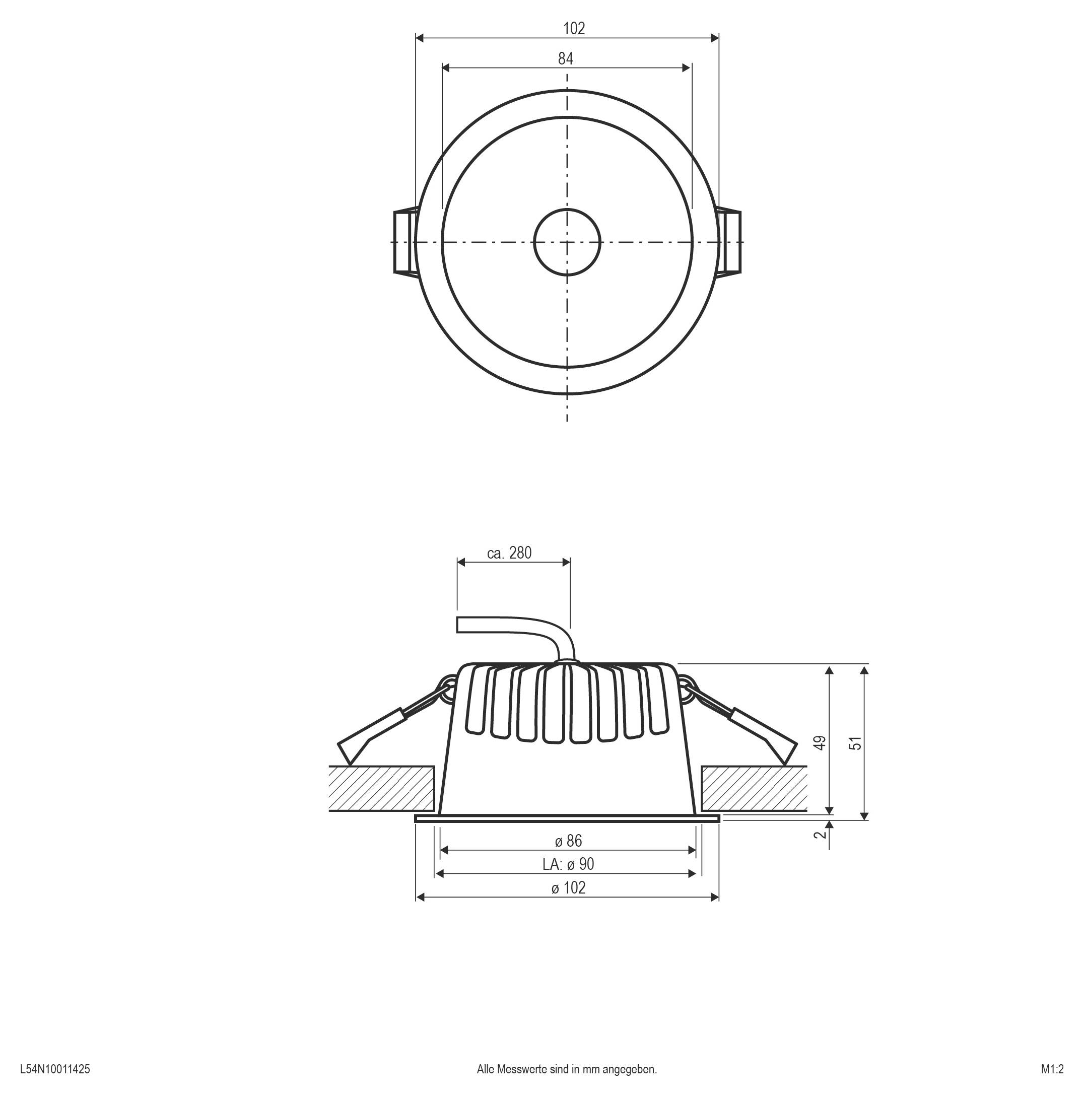 EVN C54N10011425 C54N10011425 LED-Einbauleuchte LED 10W Weiß
