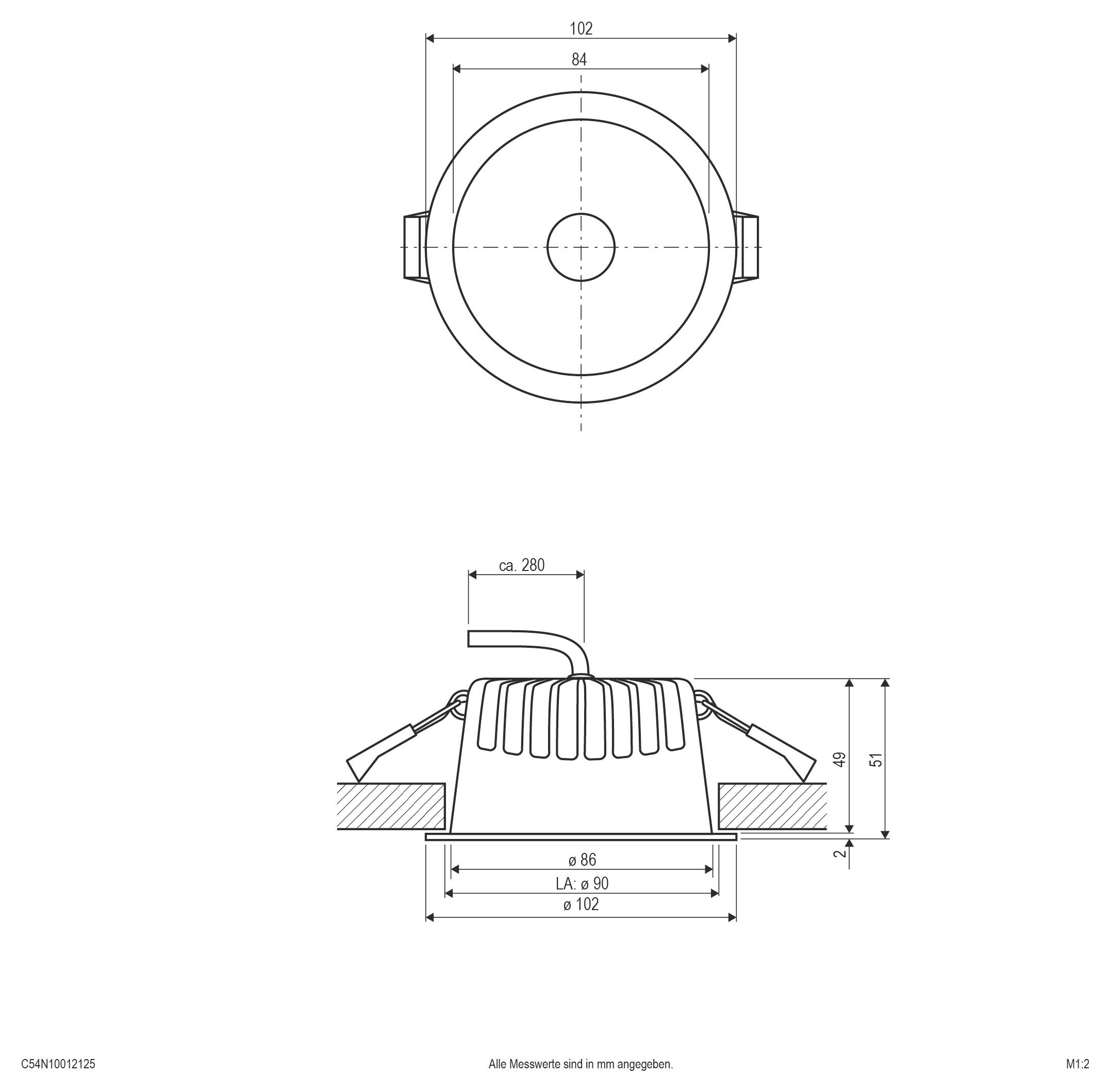 EVN C54N10012125 C54N10012125 LED-Einbauleuchte LED 10W Weiß