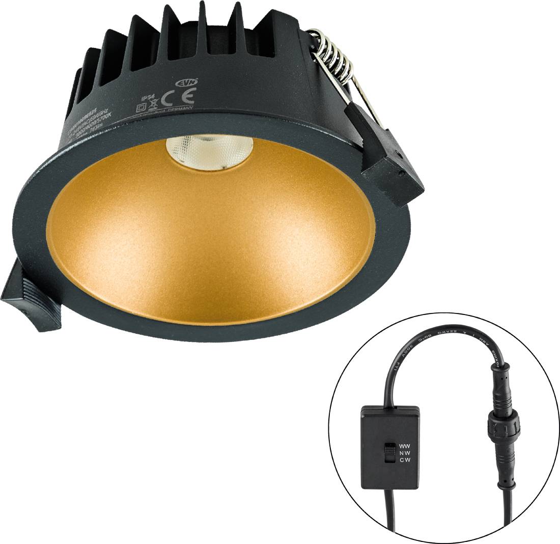 EVN C54N10092125 C54N10092125 LED-Einbauleuchte LED 10W Schwarz