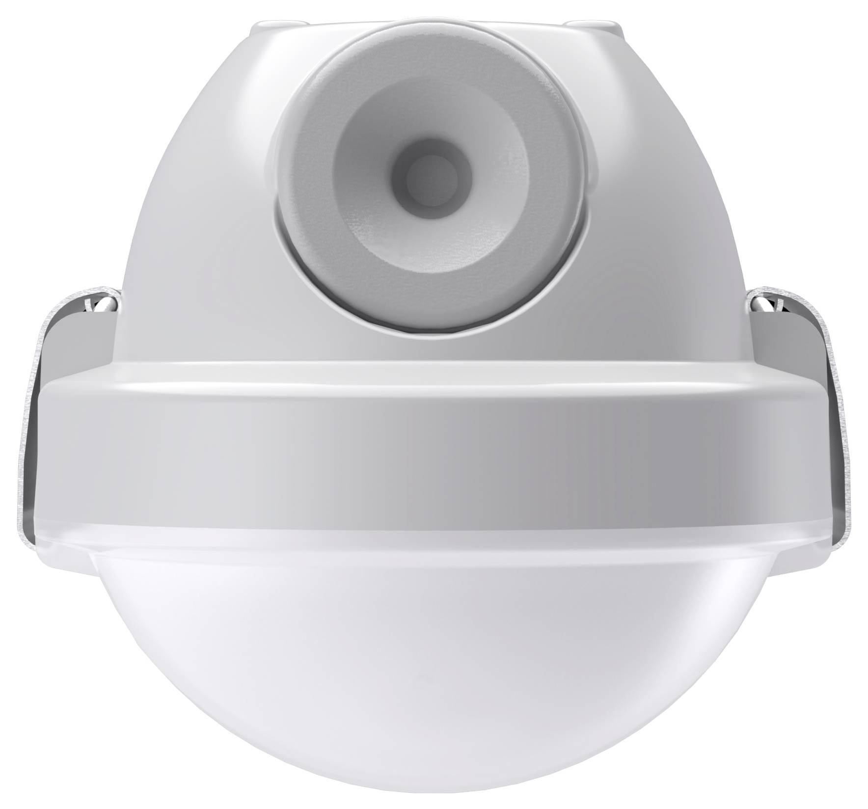 Eine lange, weiße LED-Röhrenleuchte mit Metallbefestigungsklammern und einer glatten, transparenten Abdeckung. Geeignet für Innenbeleuchtung.