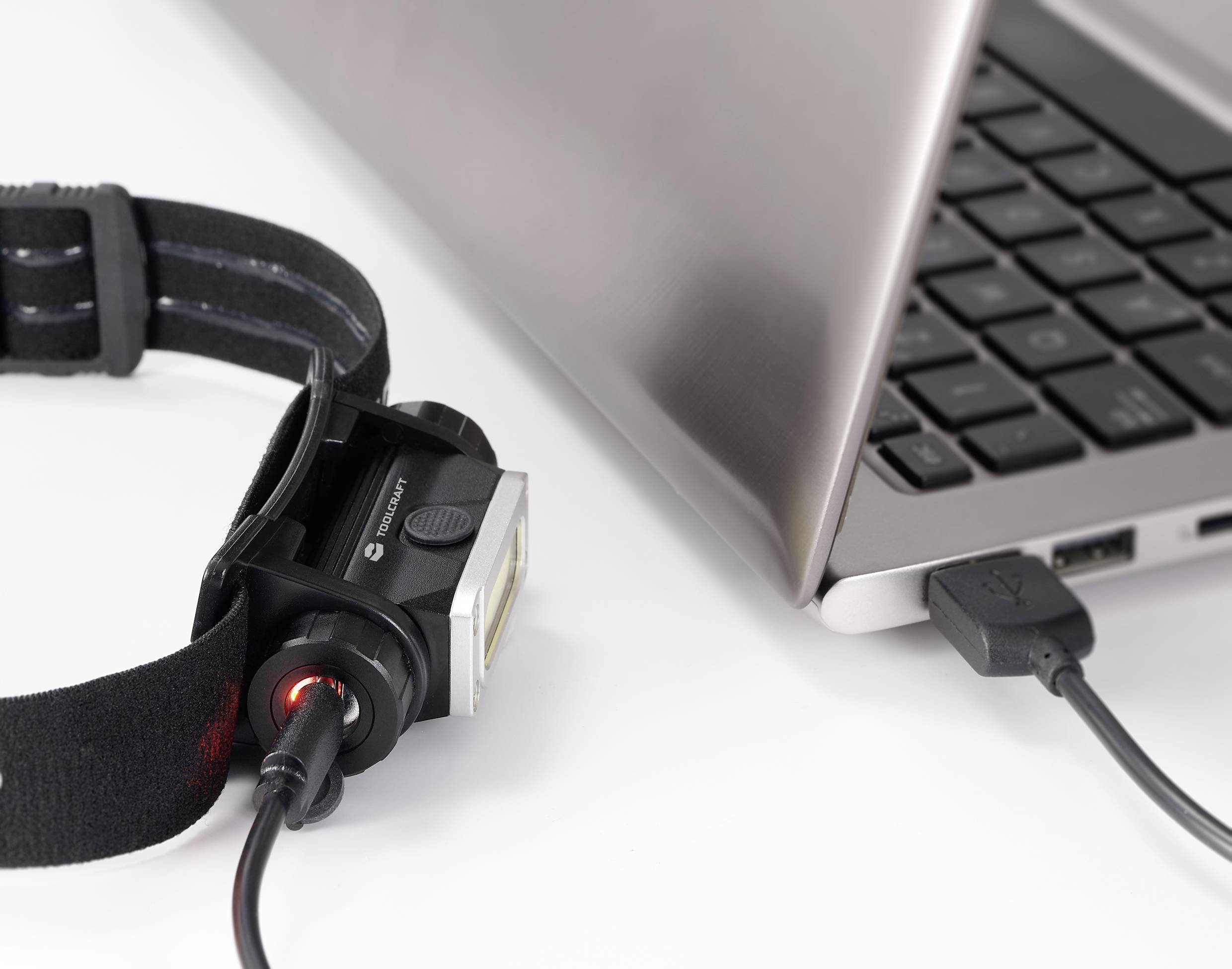 TOOLCRAFT TO-9469515 COB LED Stirnlampe Li-Ionen Akkus 450lm 13h TO-9469515