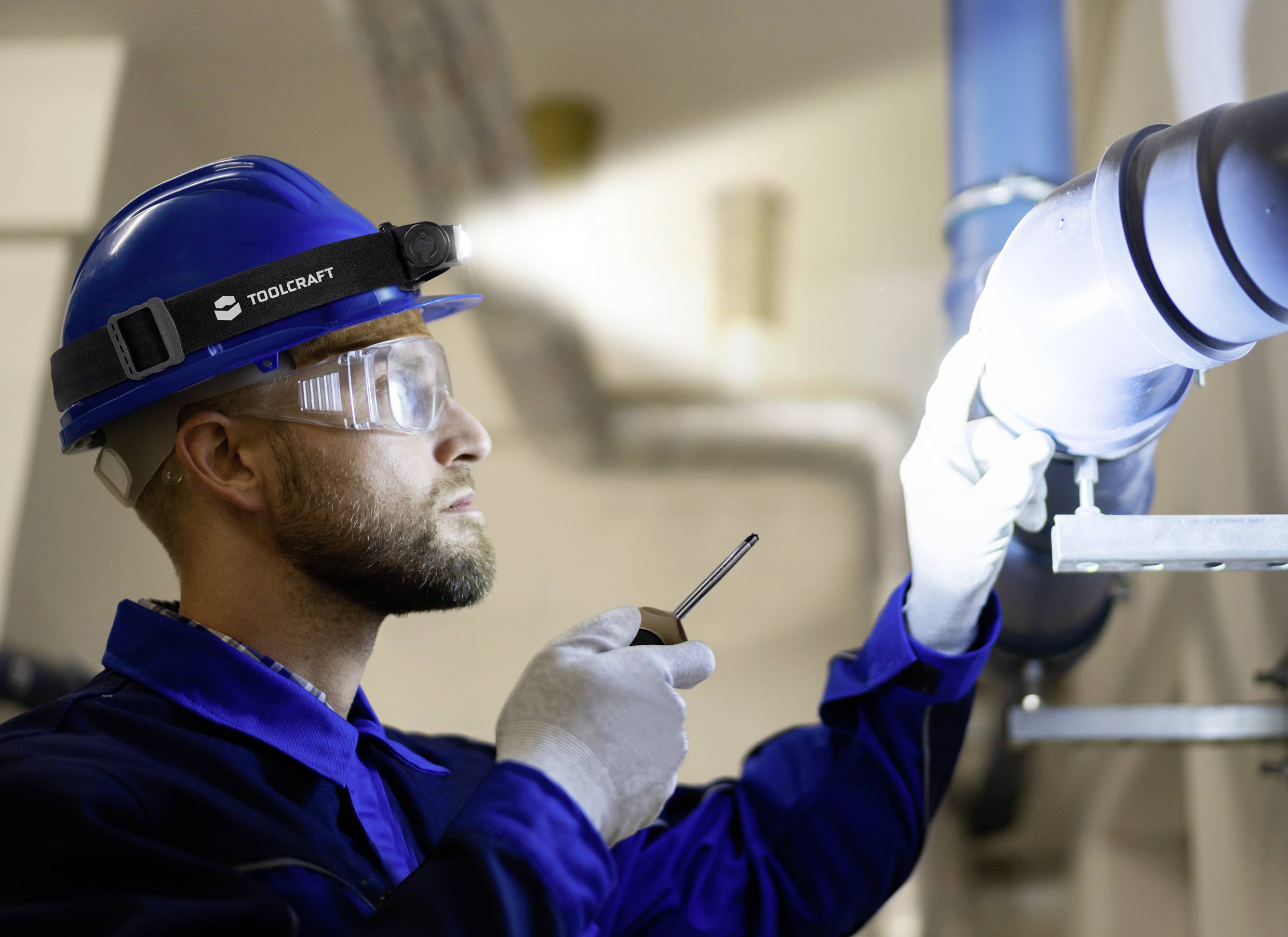 TOOLCRAFT TO-9469515 COB LED Stirnlampe Li-Ionen Akkus 450lm 13h TO-9469515