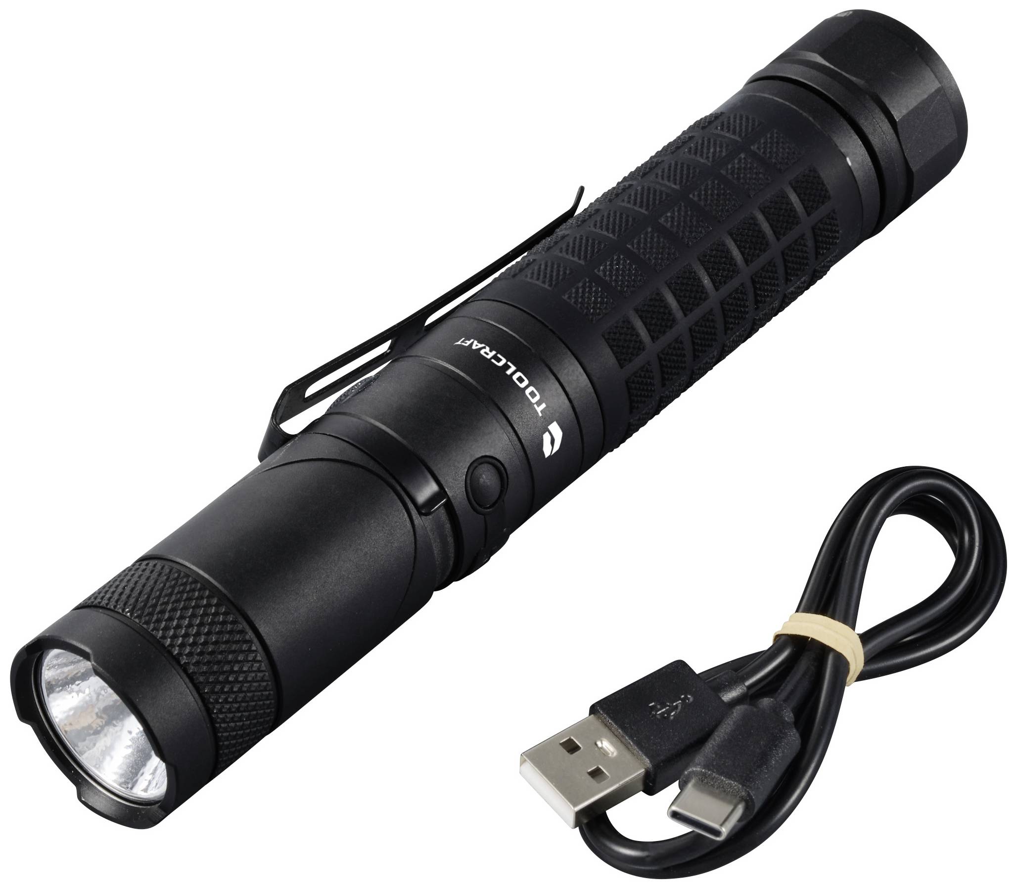 TOOLCRAFT LED Handlampe mit Magnethalterung, verstellbar, mit Gürtelclip, Große Reichweite akkubetrieben 3000lm 4h 238g