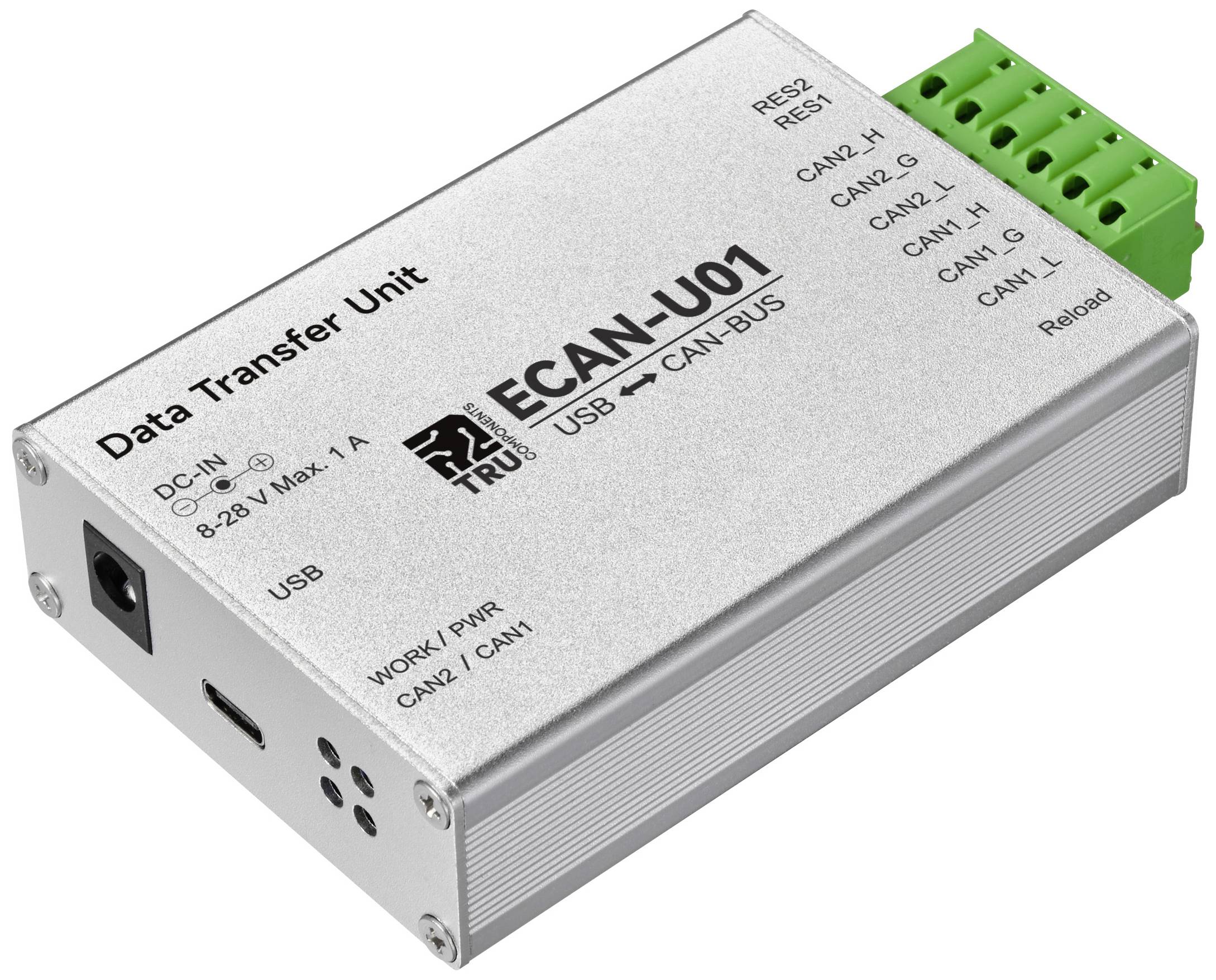 ECAN-U01 Datentransfereinheit für USB-zu-CAN-Bus-Verbindung, silbern, mit mehreren Anschlussoptionen