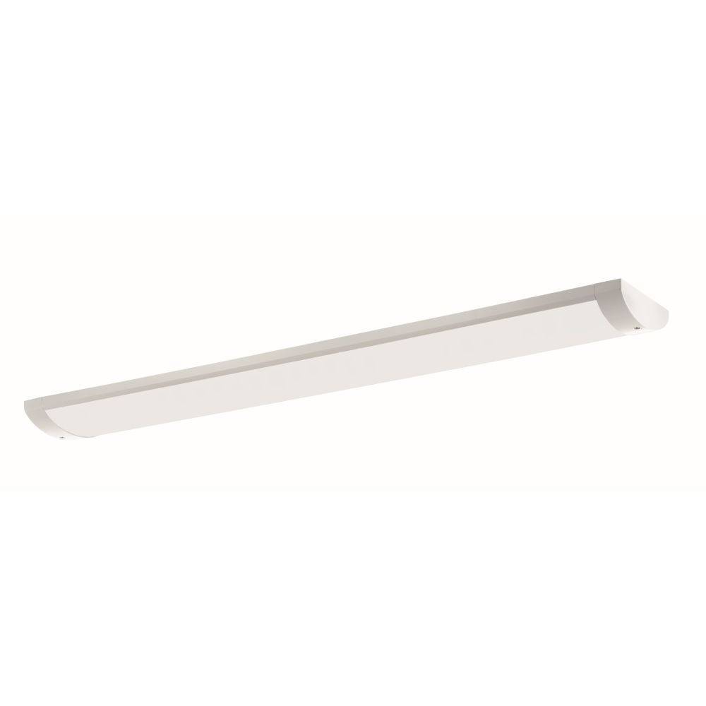 Weiße, rechteckige LED-Deckenleuchte, schlankes Design, ohne sichtbare Details oder Dekoration, geeignet für moderne Innenräume.