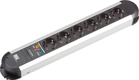 Bachmann 331014 Steckdosenleiste Silber-Schwarz 1St.