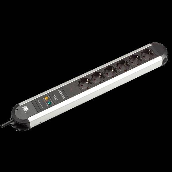 Bachmann 331006 Steckdosenleiste Silber-Schwarz 1St.