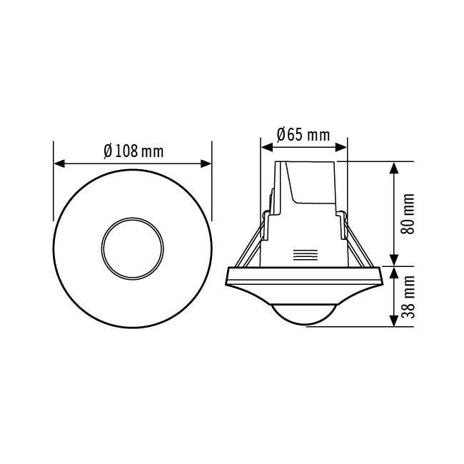 ESYLUX EP10428456 Decken-Präsenzmelder Schwarz