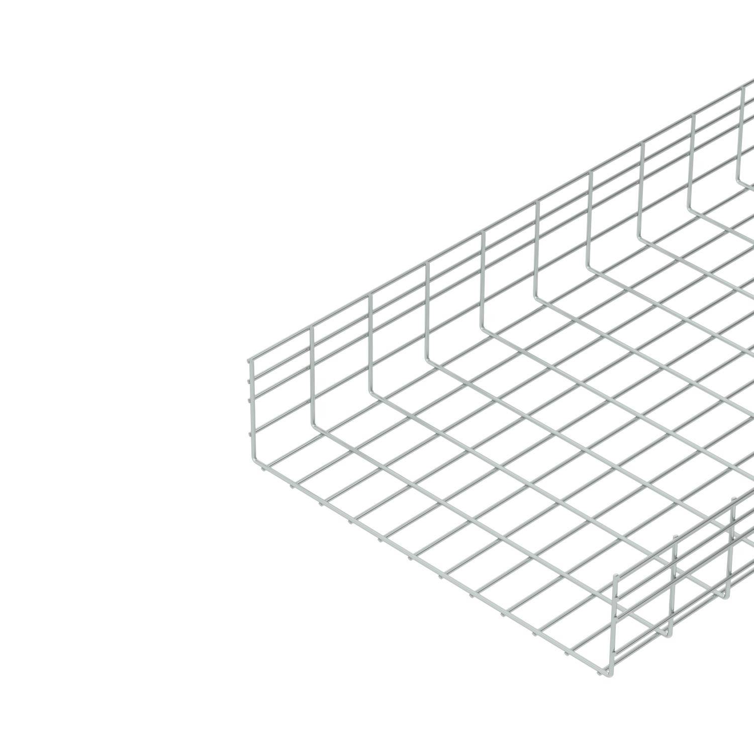 Ein rechteckiger Gitterkorb aus Metall, der leicht nach hinten geneigt ist. Verwendet zum Verstauen von Gegenständen oder Materialien.