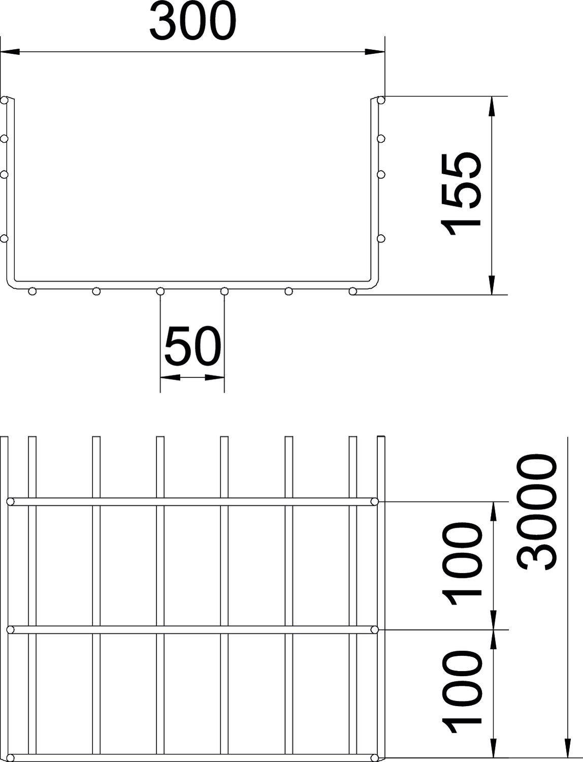 OBO Bettermann 6003692 Gitterrinne (L x B x H) 3m x 300.00mm x 155.00mm 3m