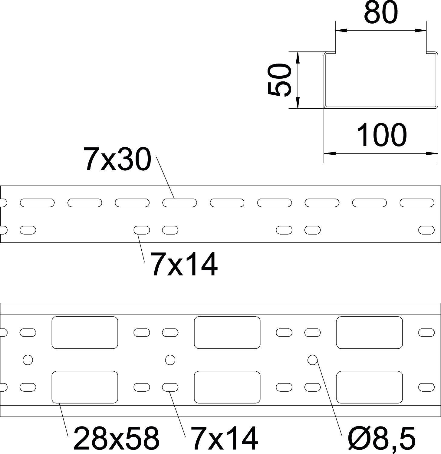 OBO Bettermann 6076246 Kabelrinne (L x B x H) 3m x 100.00mm x 50.00mm 3m
